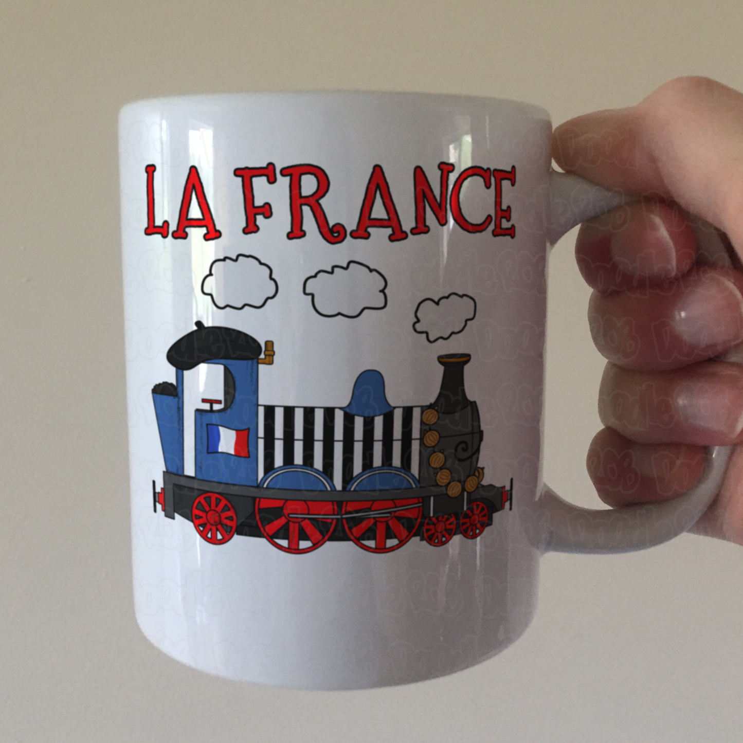 French Steam Train Mug - Funny France Mug - Rail Enthusiast Gift - Bastille Day Gift For Kids