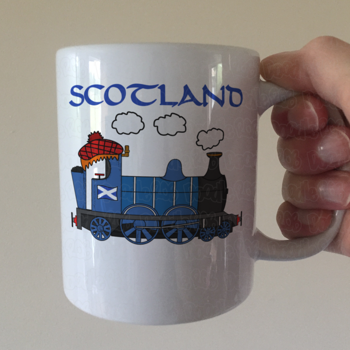 Scottish Steam Train Mug - Funny Scotland Mug - St Andrew's Day Gift For Boy