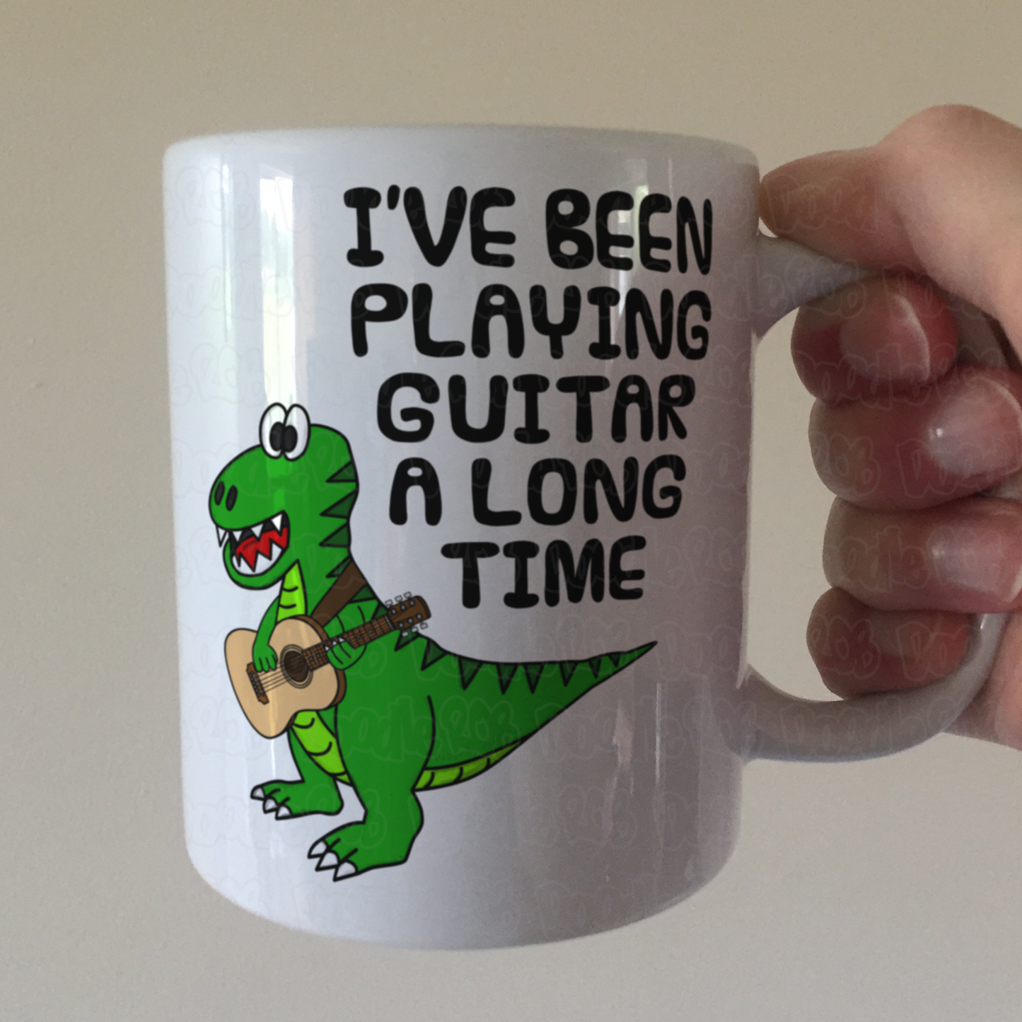 Dinosaur Acoustic Guitar Mug - I've Been Playing Guitar A Long Time - Funny Gift For Guitarist