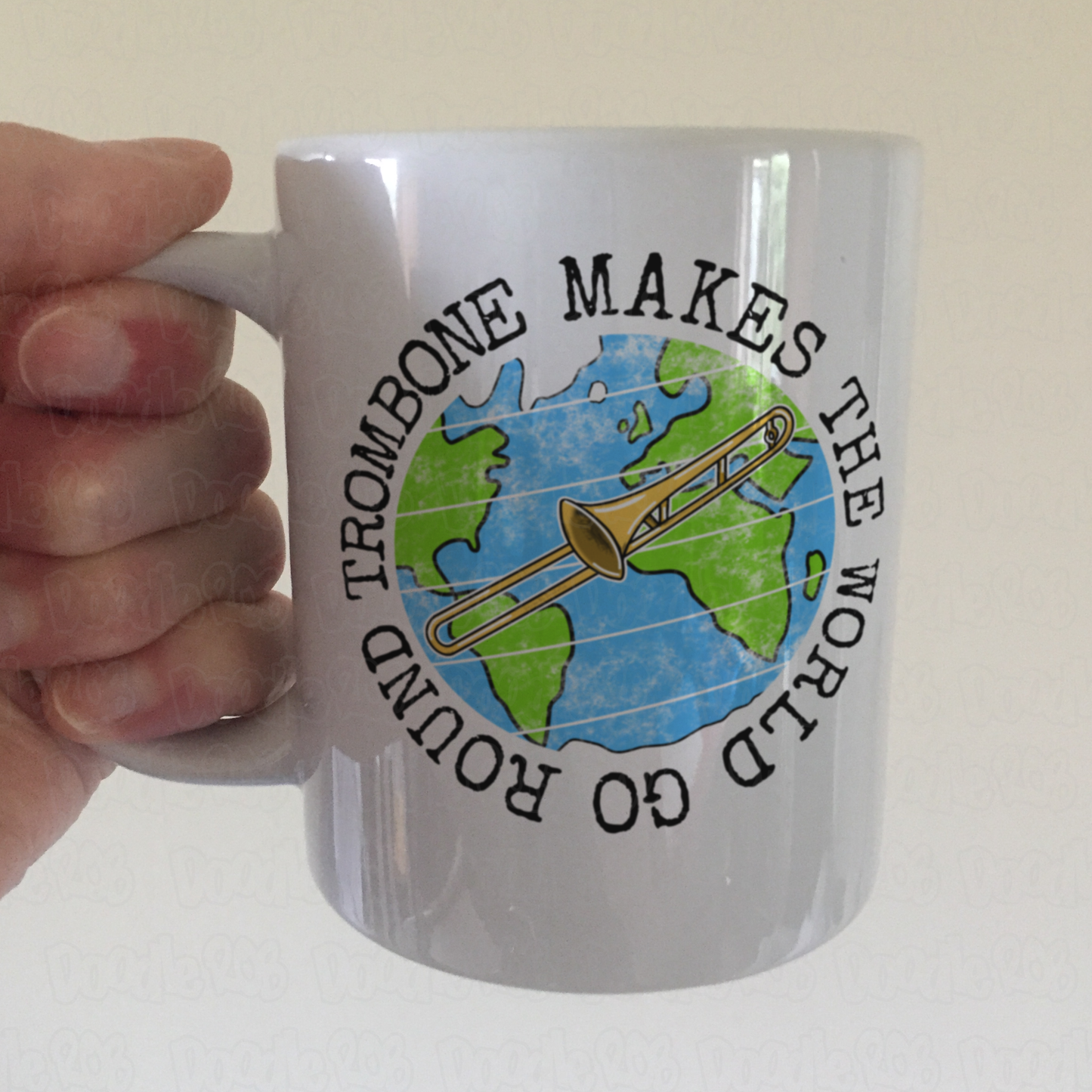 Trombone Mug - Trombone Makes The World Go Round - Gift For Trombonist - Trombone Teacher Mug