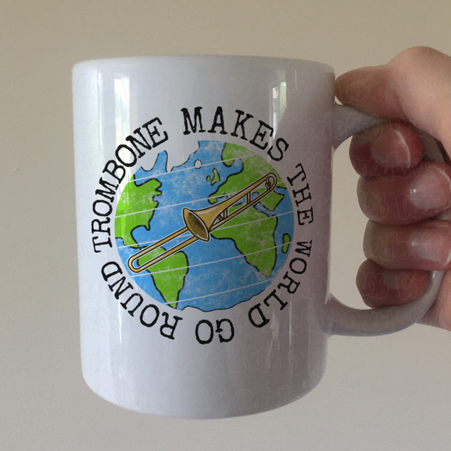 Trombone Mug - Trombone Makes The World Go Round - Gift For Trombonist - Trombone Teacher Mug