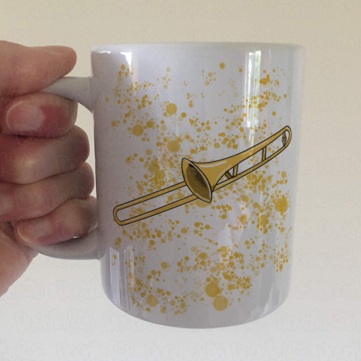 Trombone Paint Splatter Mug - Gift For Trombonist - Trombone Teacher Mug