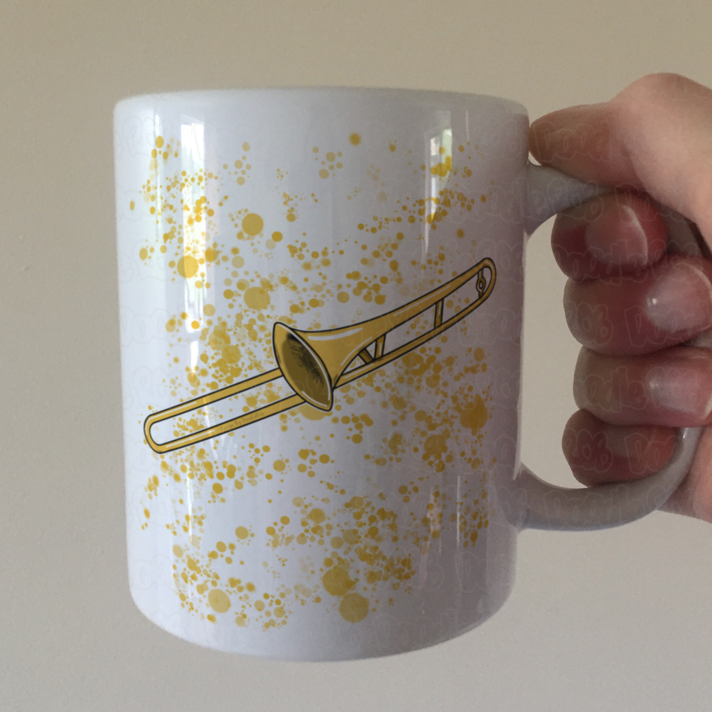 Trombone Paint Splatter Mug - Gift For Trombonist - Trombone Teacher Mug