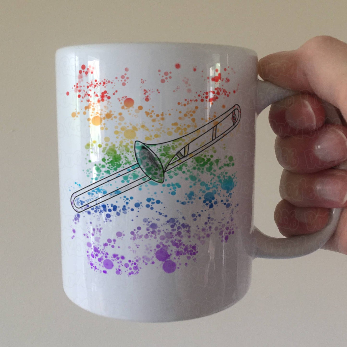 Trombone Rainbow Mug - Gift For Trombonist - Trombone Teacher Mug - Brass Musician Gift