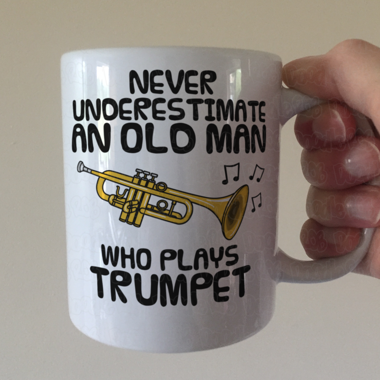 Funny Trumpet Mug - Never Underestimate An Old Man Who Plays Trumpet - Trumpeter Brass Musician Gift For Him