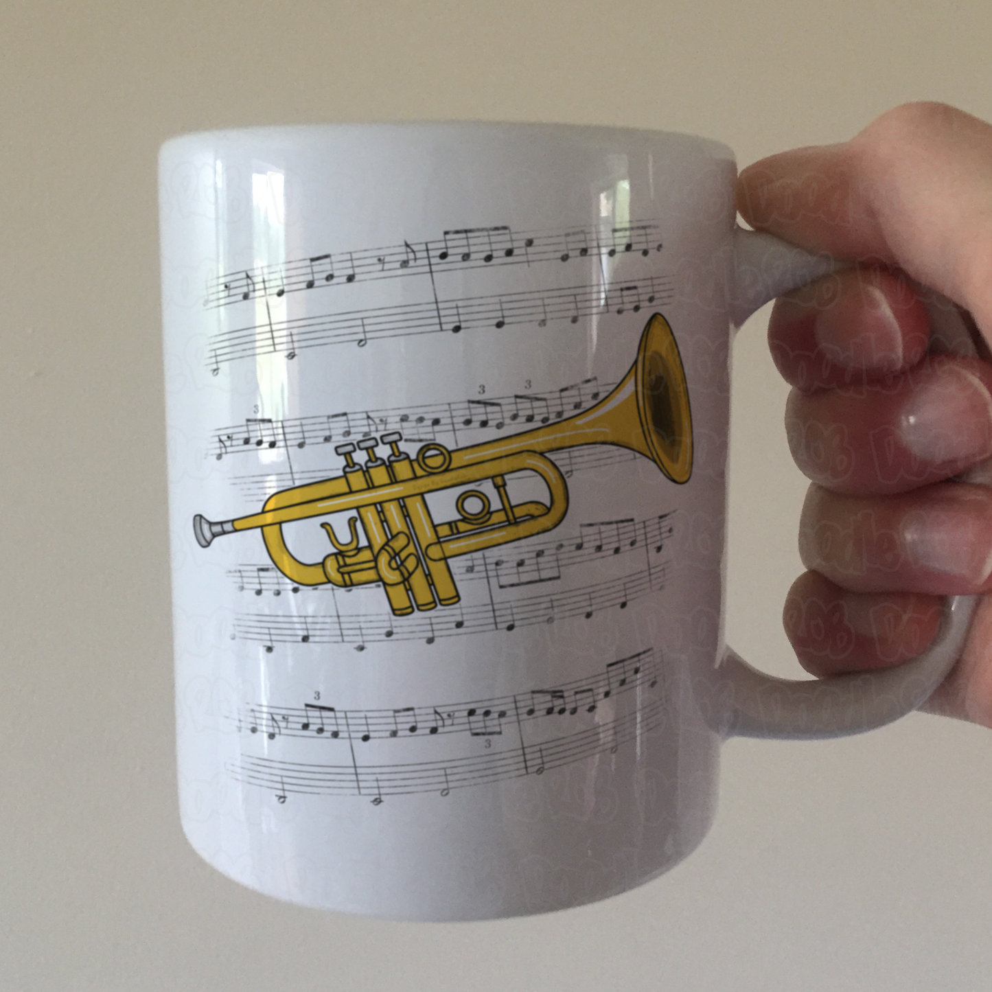 Trumpet Music Notation Mug (Colour) - Gift For Trumpeter - Brass Musician Gift