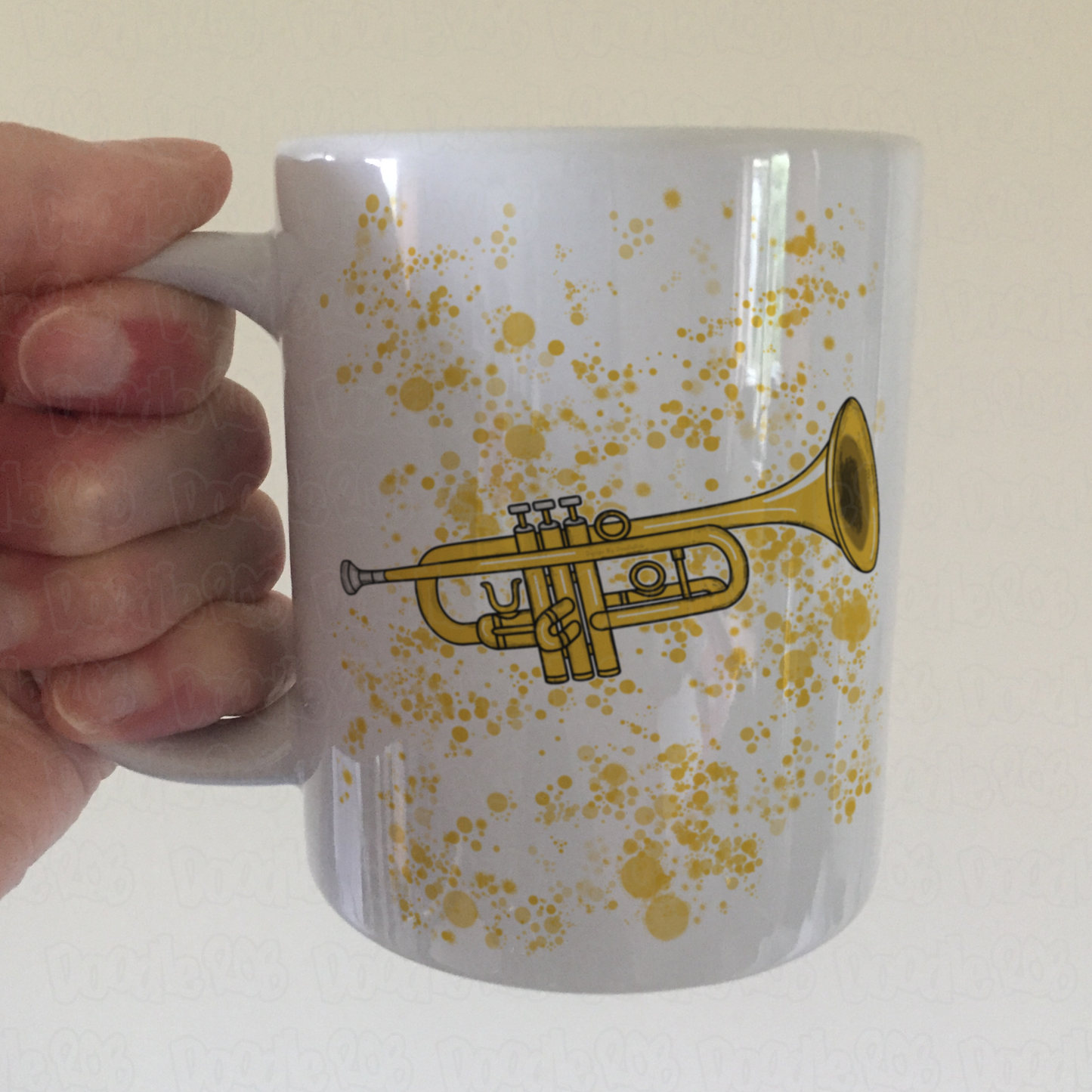 Trumpet Paint Splatter Mug - Trumpeter Mug - Gift For Brass Teacher