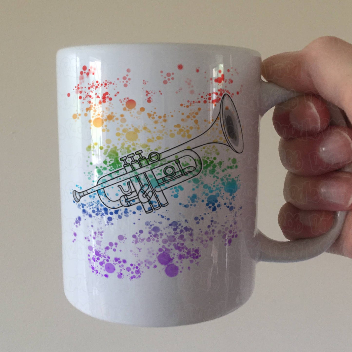 Trumpet Rainbow Mug - Gift For Trumpeter - Trumpet Teacher Mug - Brass Musician Gift
