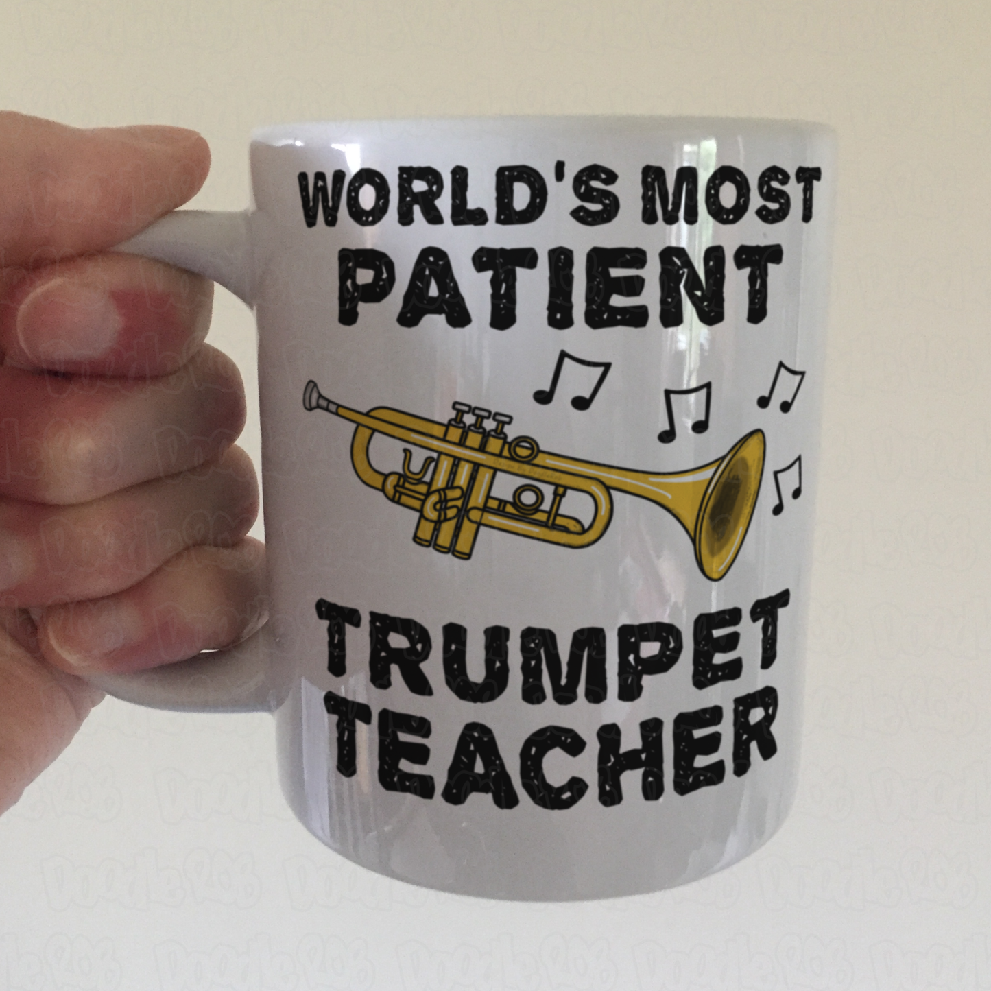 Funny Trumpet Teacher Mug - World's Most Patient Trumpet Teacher - Sarcastic Brass Teacher Gift