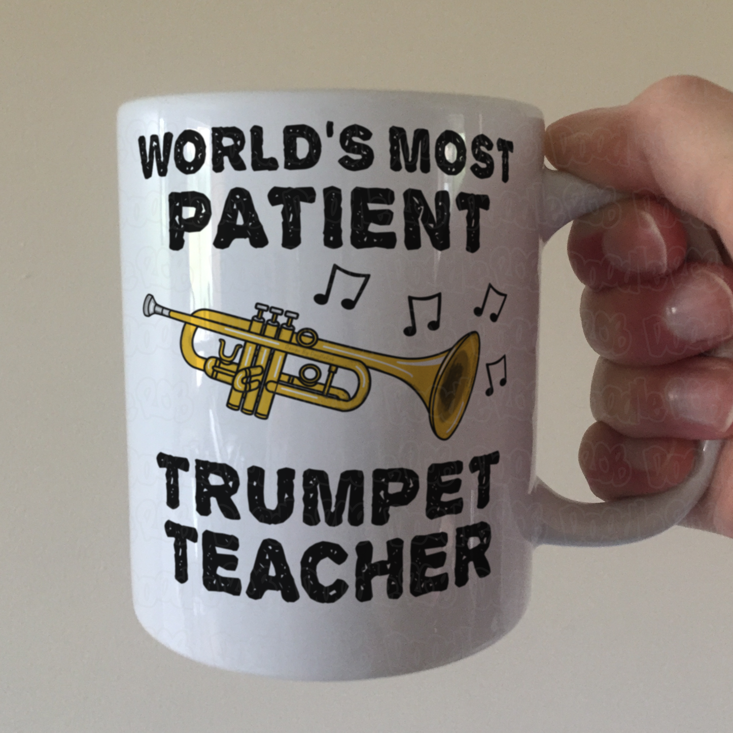 Funny Trumpet Teacher Mug - World's Most Patient Trumpet Teacher - Sarcastic Brass Teacher Gift