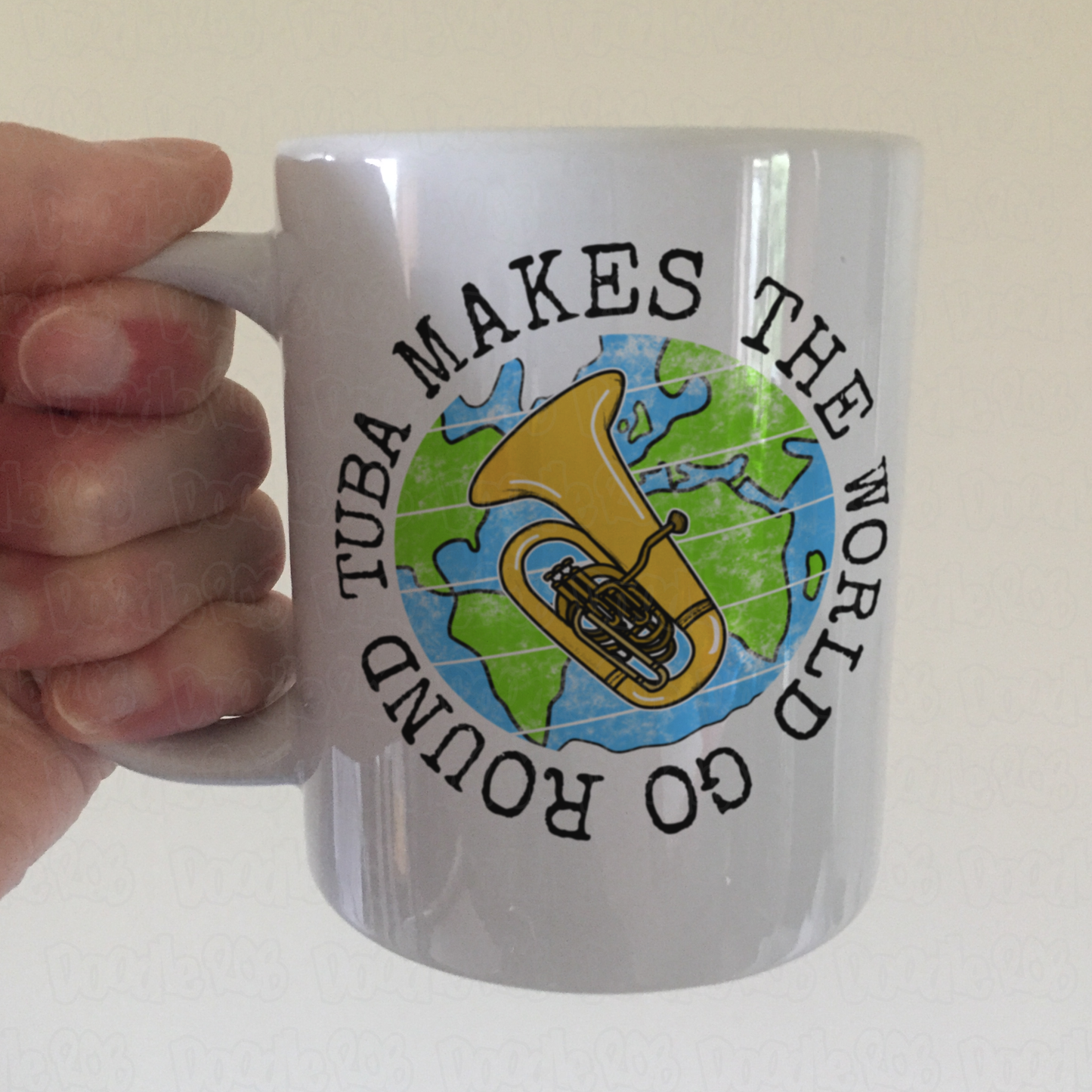Tuba Mug - Tuba Makes The World Go Round - Gift For Tubaist - Brass Musician Gift