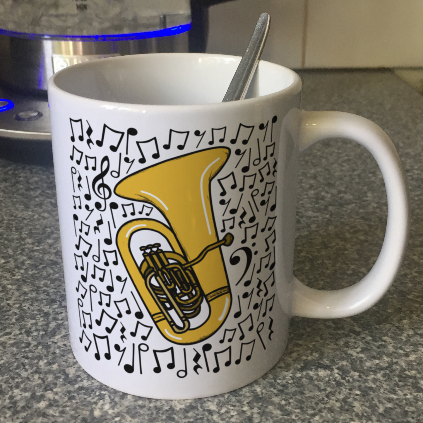 Tuba Musical Notes Mug - Gift For Tubaist - Tuba Teacher Mug - Brass Musician Orchestra Gift