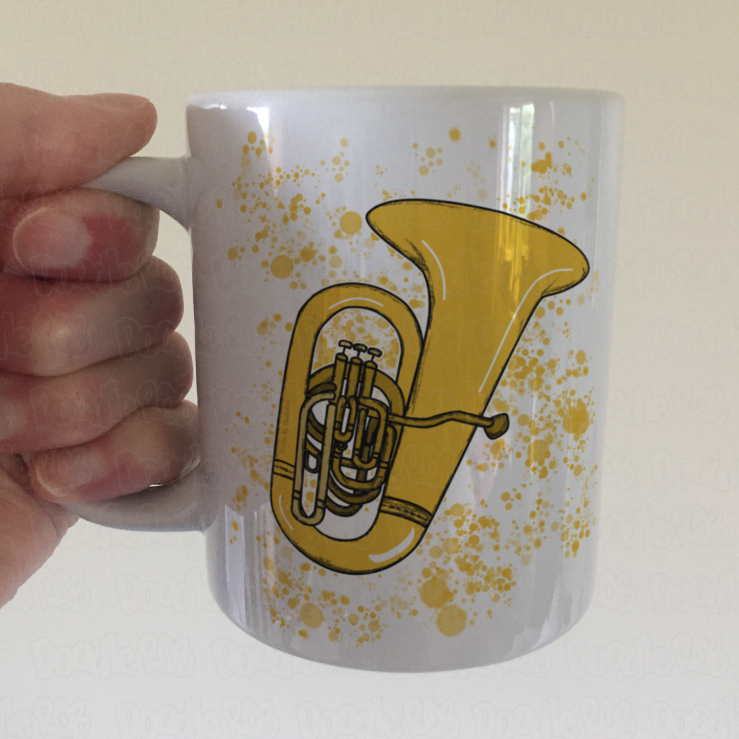 Tuba Paint Splatter Mug - Gift For Tuba Teacher - Brass Musician Mug