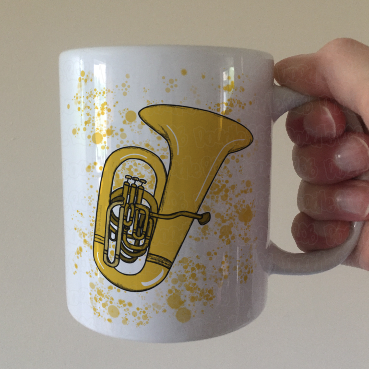 Tuba Paint Splatter Mug - Gift For Tuba Teacher - Brass Musician Mug