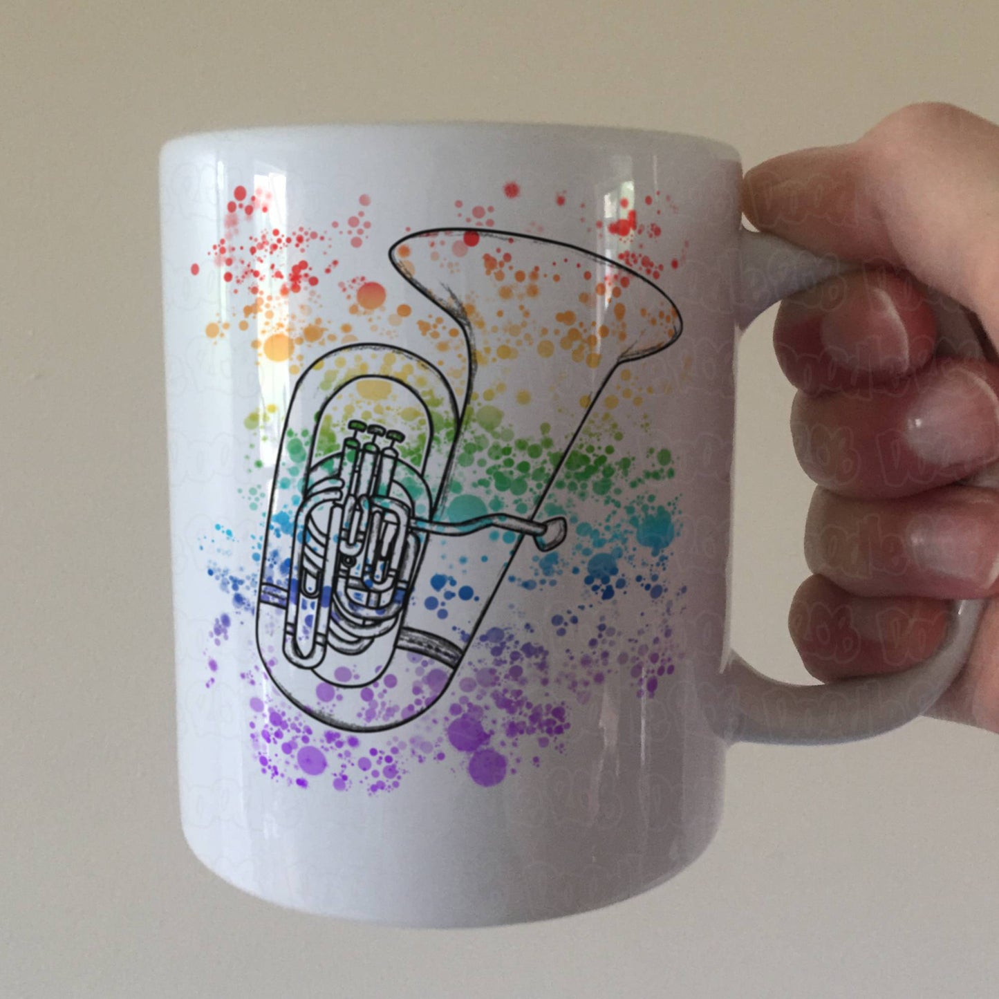 Tuba Rainbow Mug - Gift For Tubaist - Tuba Teacher Mug - Brass Musician Gift
