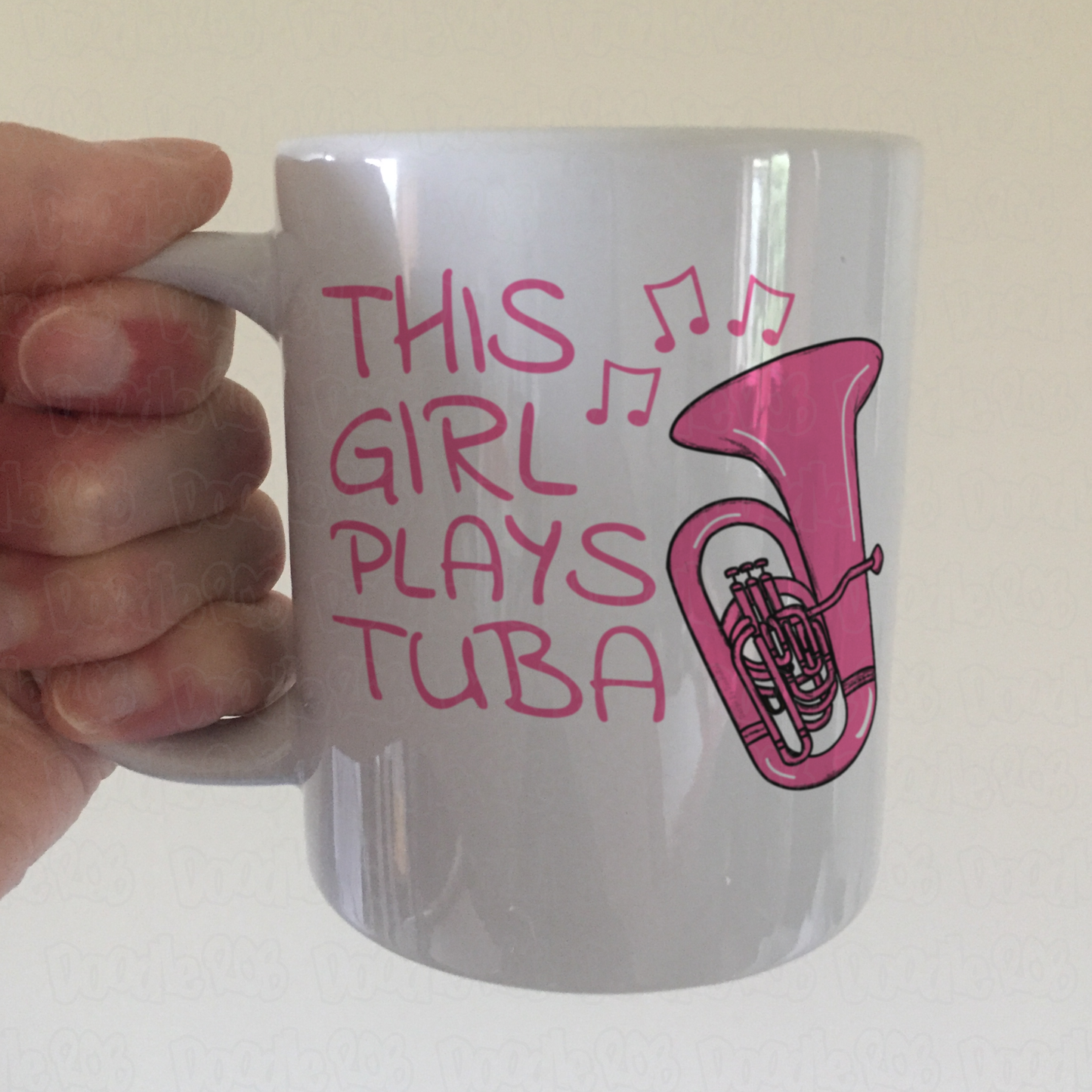 Pink Tuba Mug - This Girl Plays Tuba - Female Tubaist - Brass Musician Gift For Her