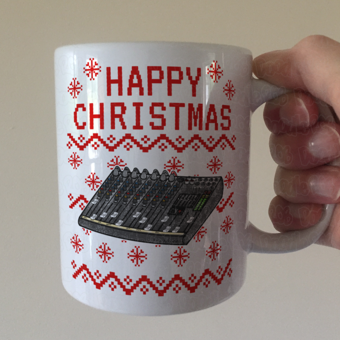 Sound Engineer Christmas Mug (Ugly Sweater Style) - Xmas Gift For Sound Guy - Church Sound Team Gift