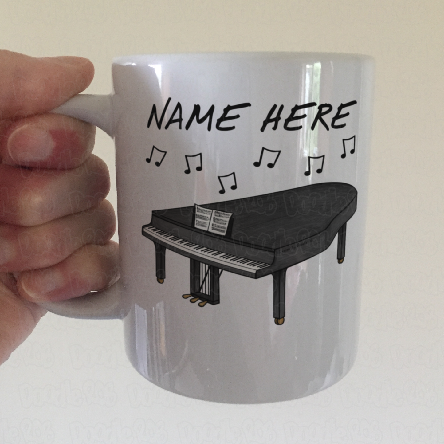 Grand Piano Personalised Mug - Custom Gift For Pianist - Piano Teacher Mug