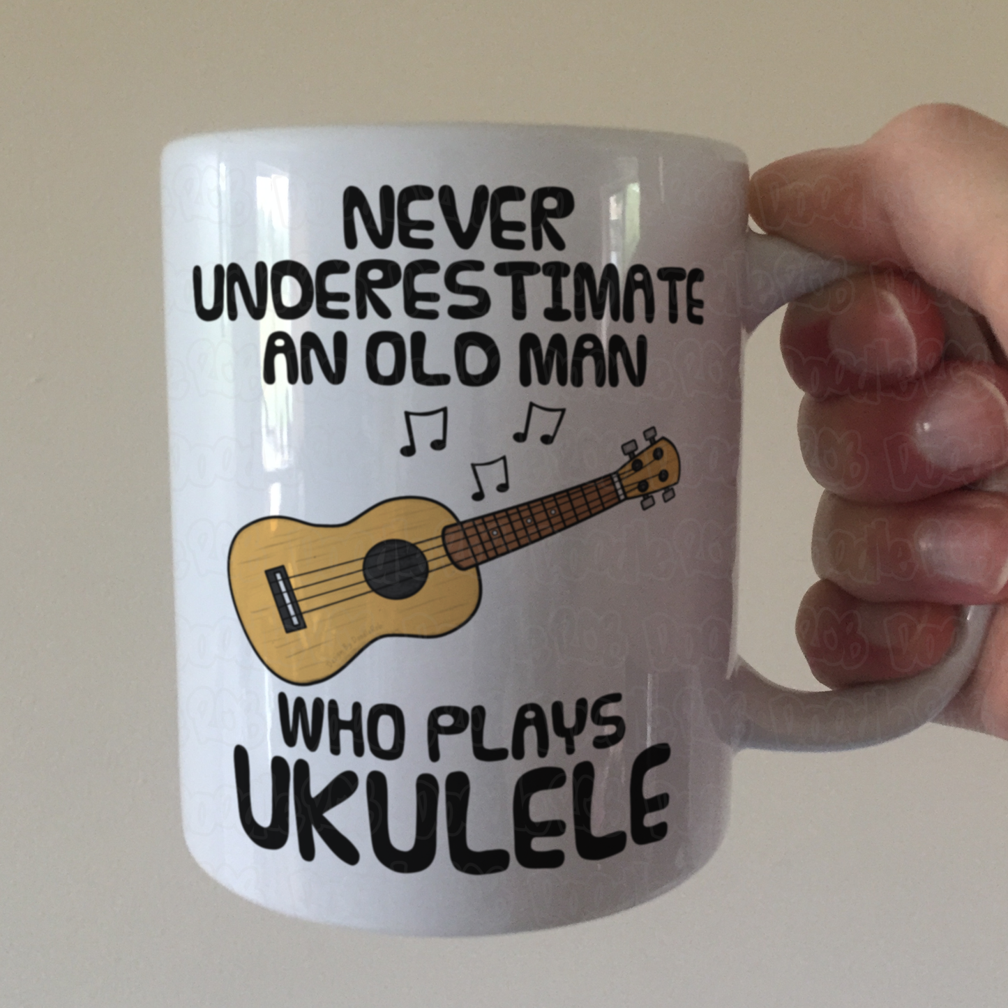 Funny Ukulele Mug - Never Underestimate An Old Man Who Plays Ukulele - Uke Player Musician Gift For Him