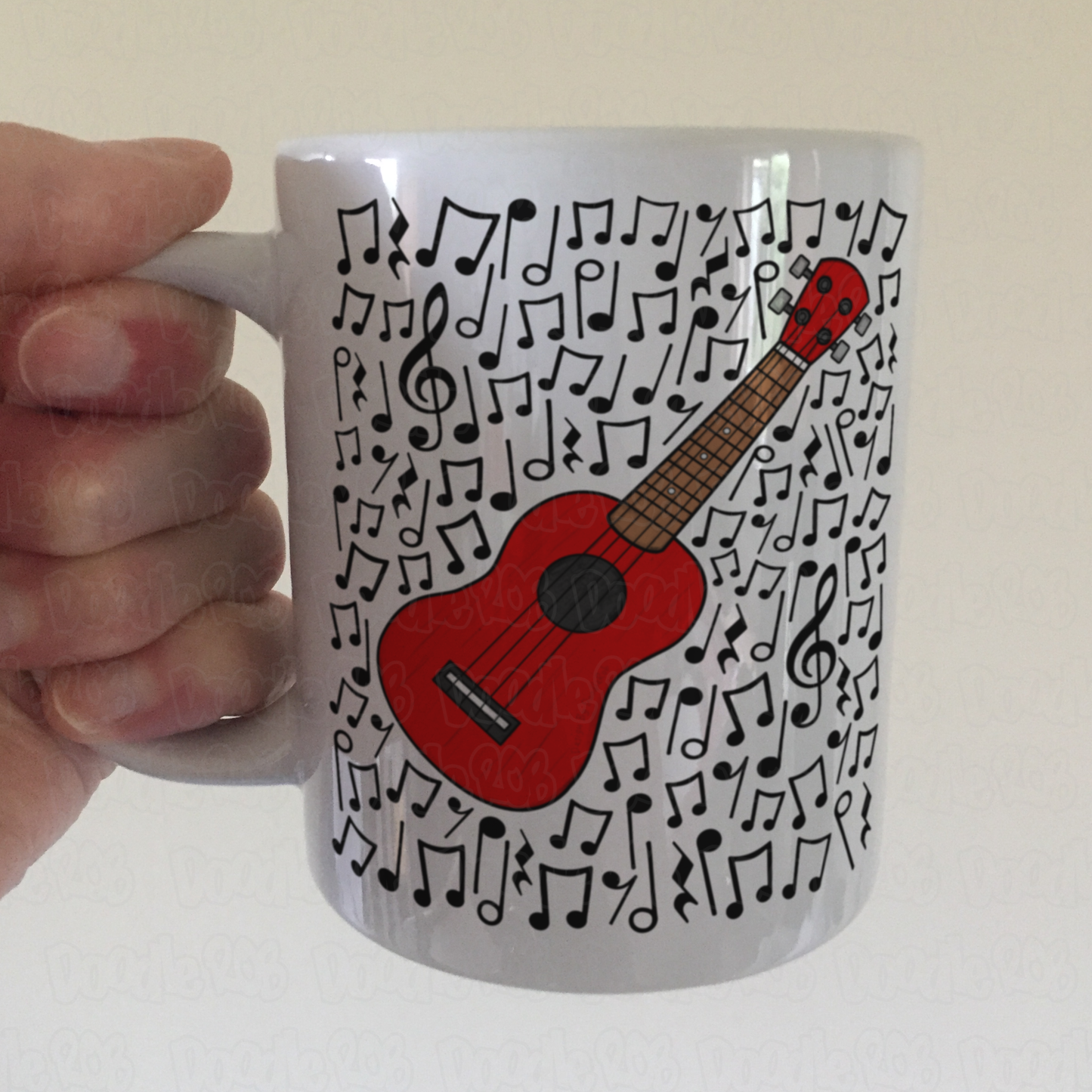 Ukulele Musical Notes Mug - Uke Player Gift - Ukulele Teacher Musician Mug