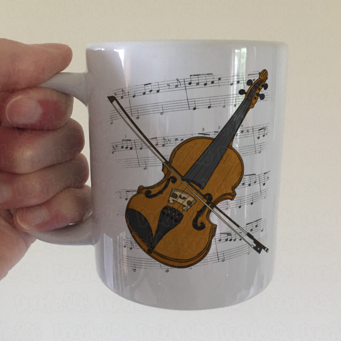 Violin Music Notation Mug (Colour) - Violinist Mug - String Teacher Gift