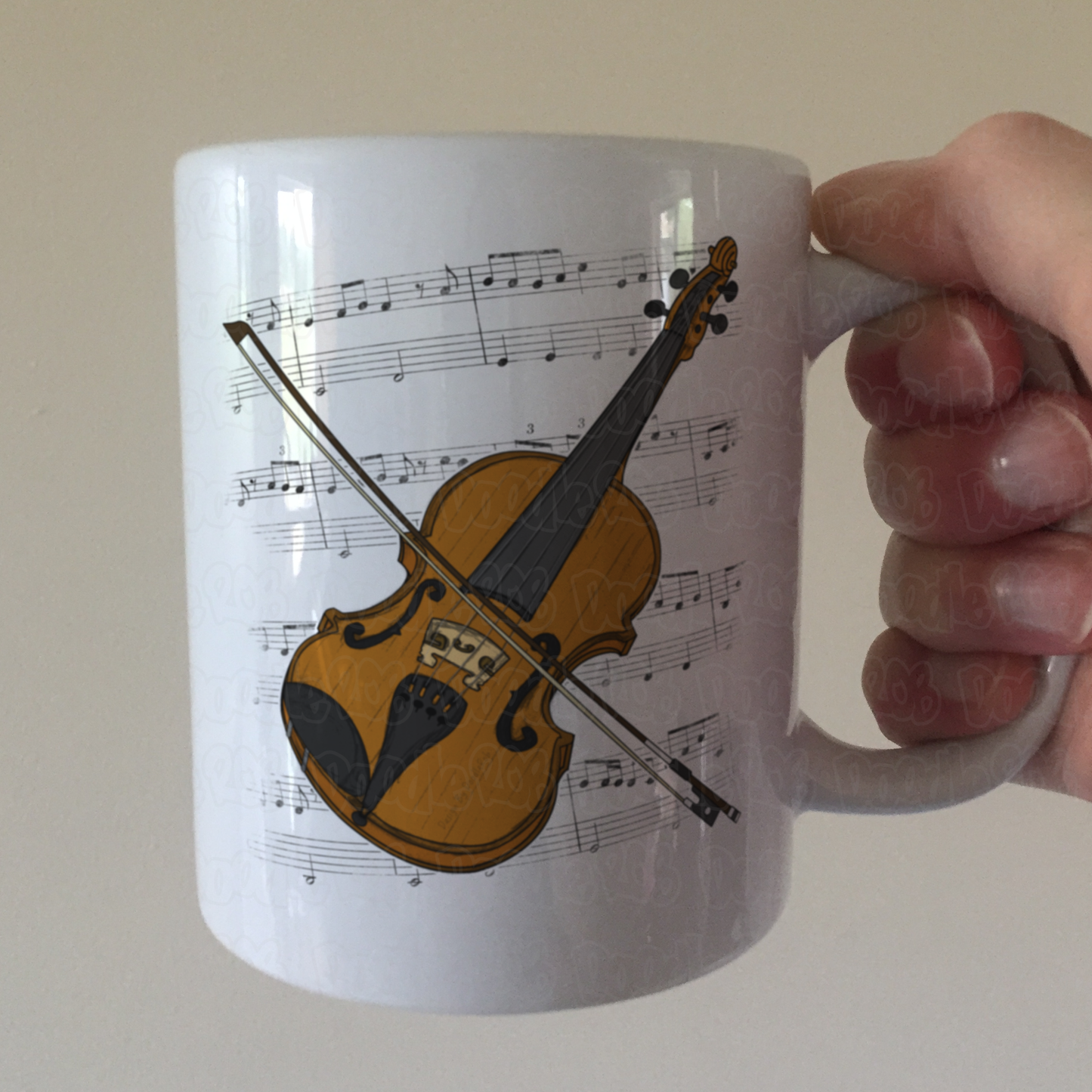 Violin Music Notation Mug (Colour) - Violinist Mug - String Teacher Gift