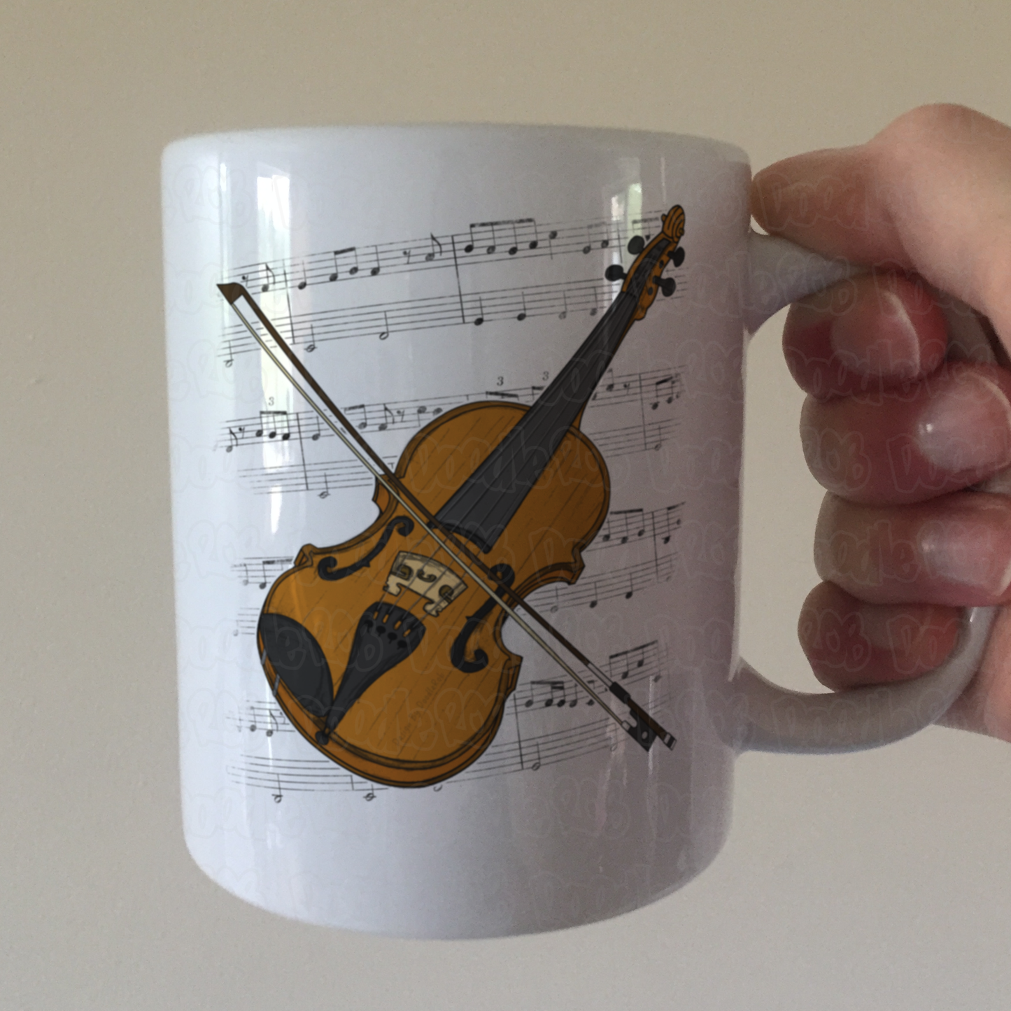 Violin Music Notation Mug (Colour) - Violinist Mug - String Teacher Gift