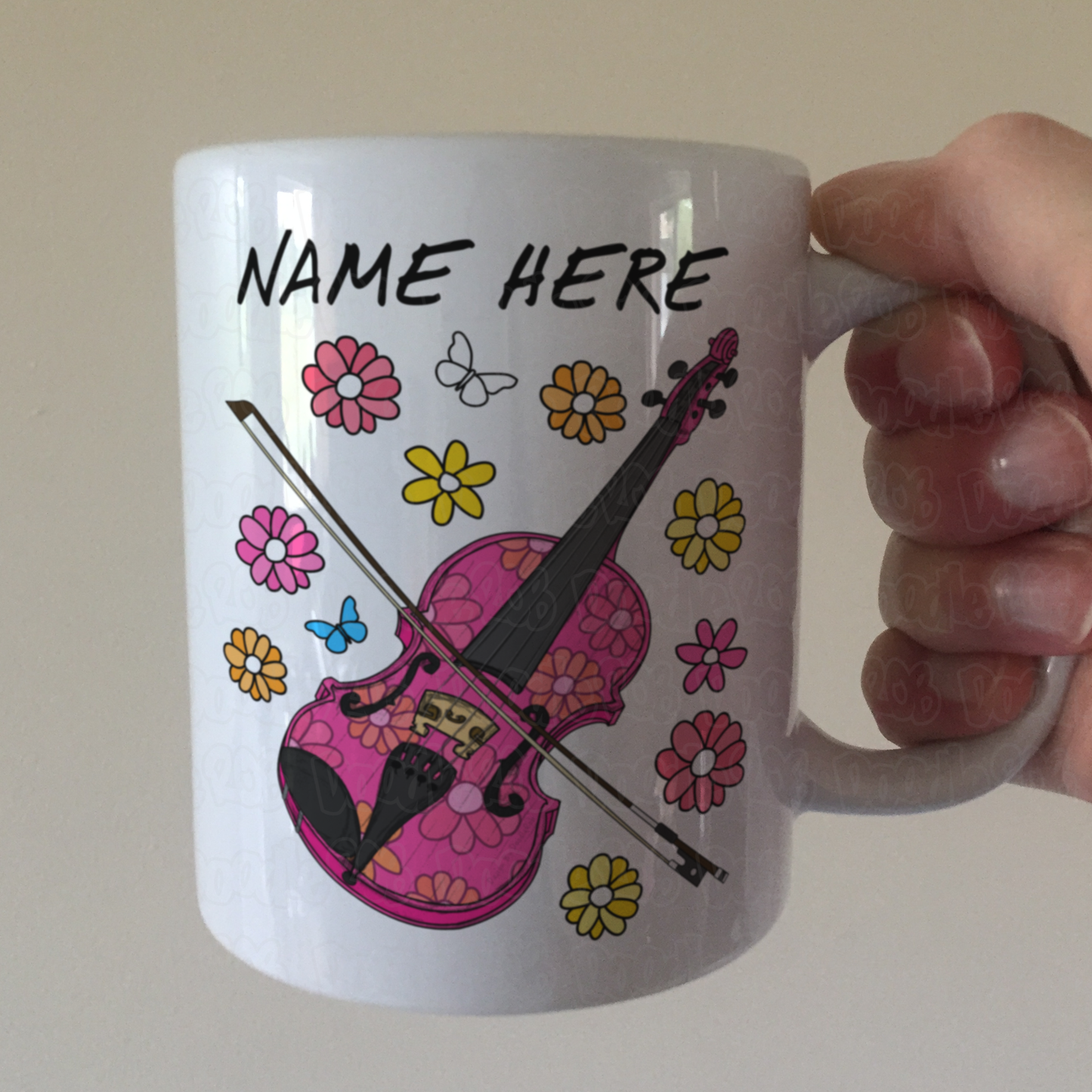 Floral Violin Personalised Mug - Violinist Custom Mug - String Musician Gift For Her