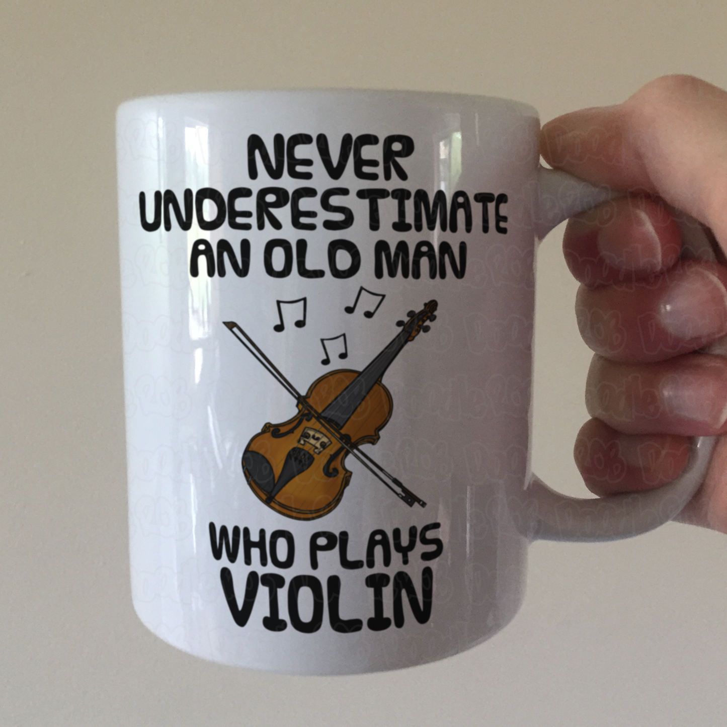 Funny Violin Mug - Never Underestimate An Old Man Who Plays Violin - Violinist Musician Gift For Him