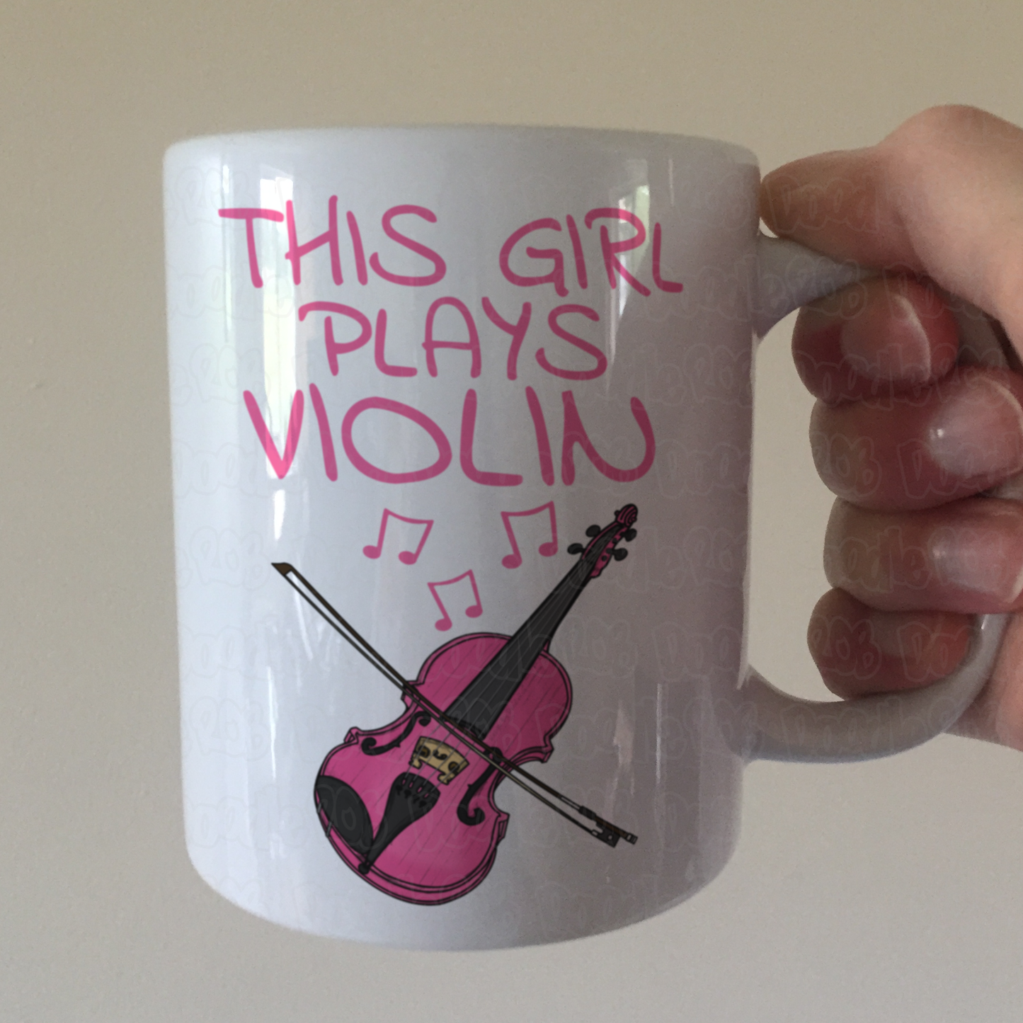 Pink Violin Mug - This Girl Plays Violin - Female Violinist - String Musician Gift For Her