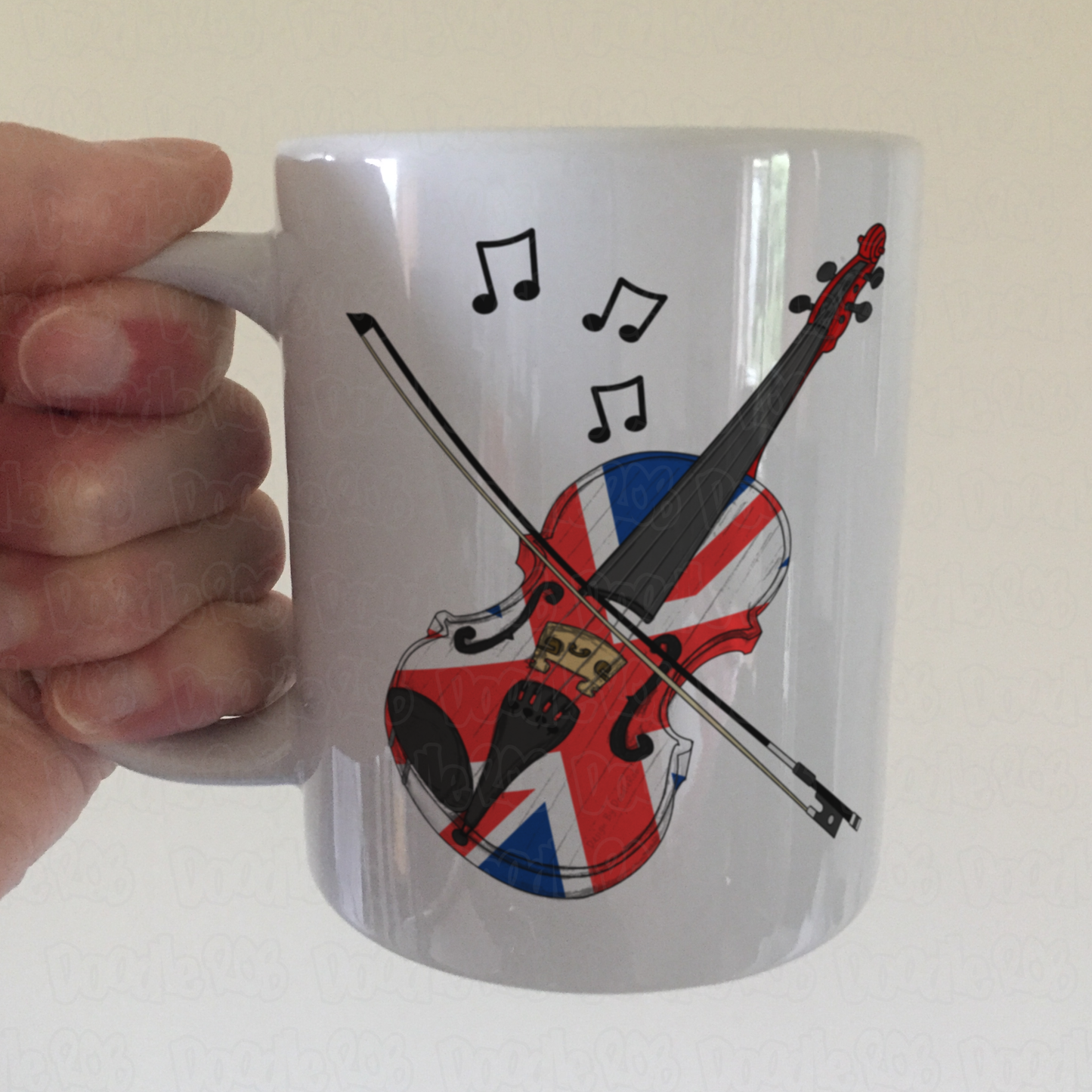 UK Flag Violin Mug - Violinist Gift - Union Jack Violin Mug - British Musician Gift