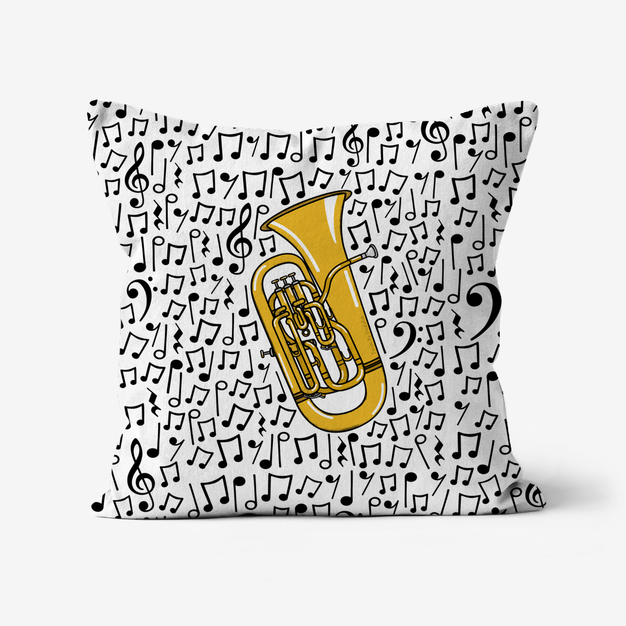 Euphonium Musical Notes Cushion - Euphoniumist Gift - Musician Home Decor