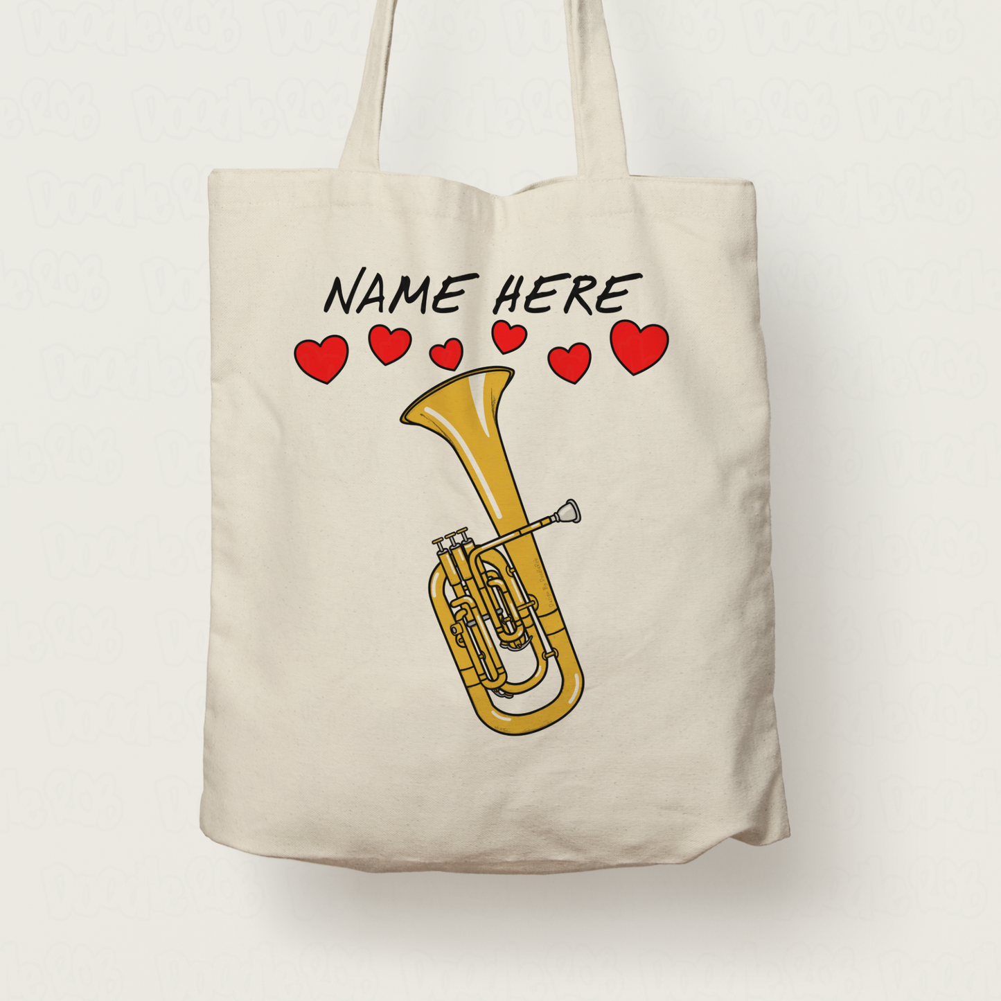 Tenor Horn Personalised Tote Bag - Horn Player Valentines Gift - Brass Musician Gift For Her