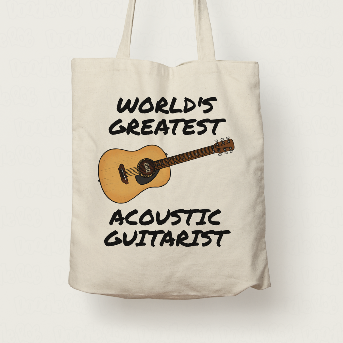 Acoustic Guitar Tote Bag - World's Greatest Acoustic Guitarist - Guitar Teacher Gift