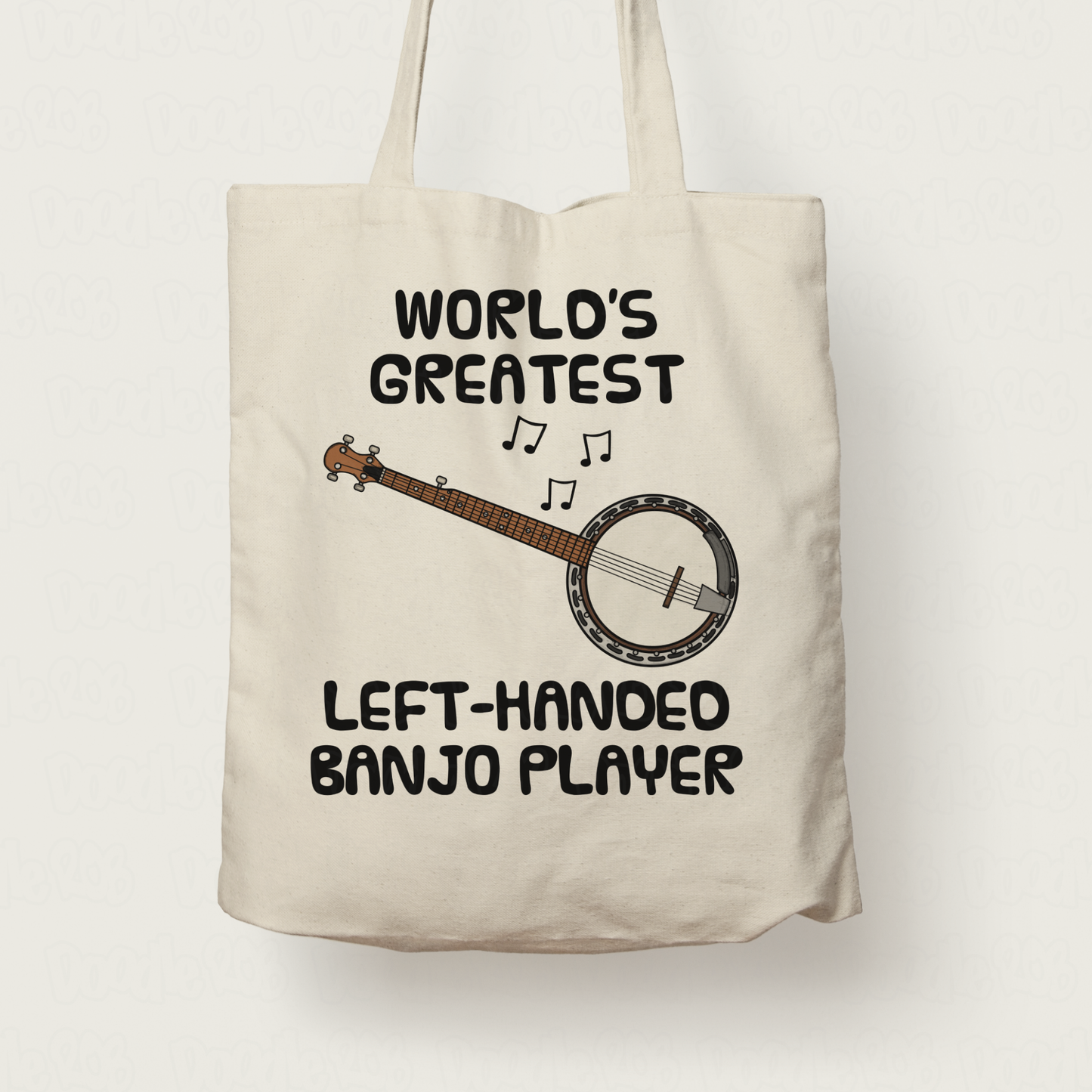 Left Handed Banjo Tote Bag - World's Greatest Left-Handed Banjo Player - Funny Gift For Banjoist