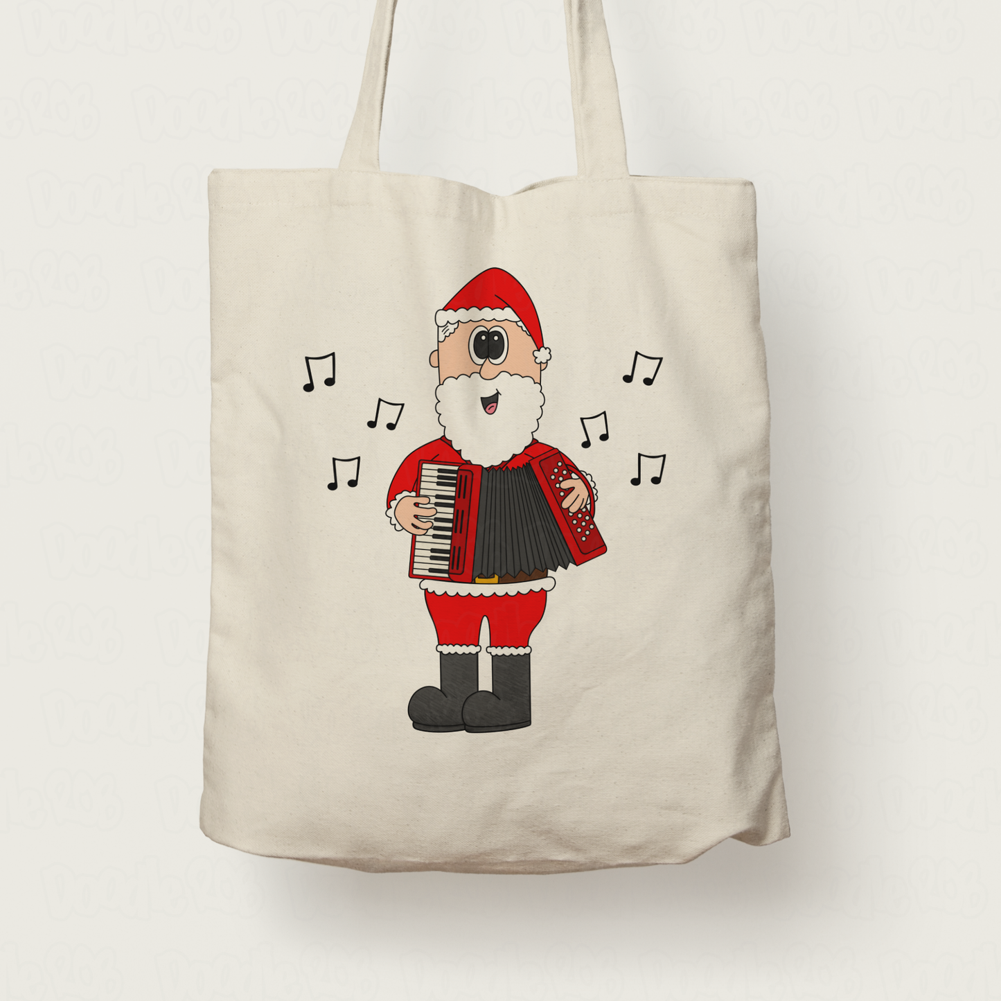 Accordion Christmas Tote Bag - Santa Playing Accordion - Accordionist Folk Musician Xmas Gift
