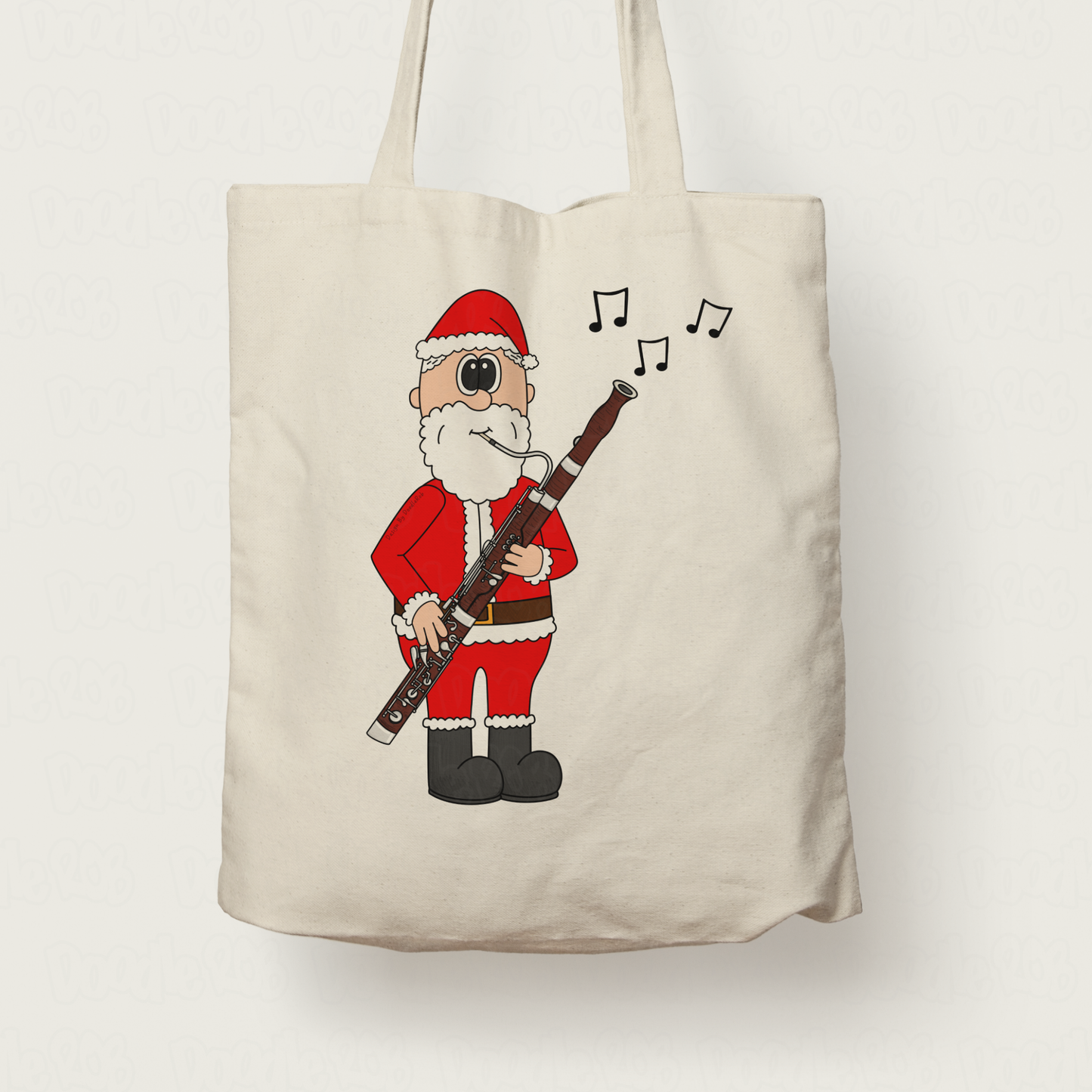 Bassoon Christmas Tote Bag - Santa Playing Bassoon - Gift For Bassoonist - Woodwind Musician Gift