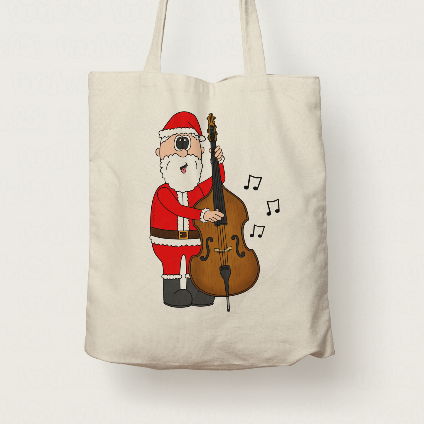 Double Bass Christmas Tote Bag - Santa Playing Double Bass - Xmas Gift For Bassist - Jazz Musician Gift