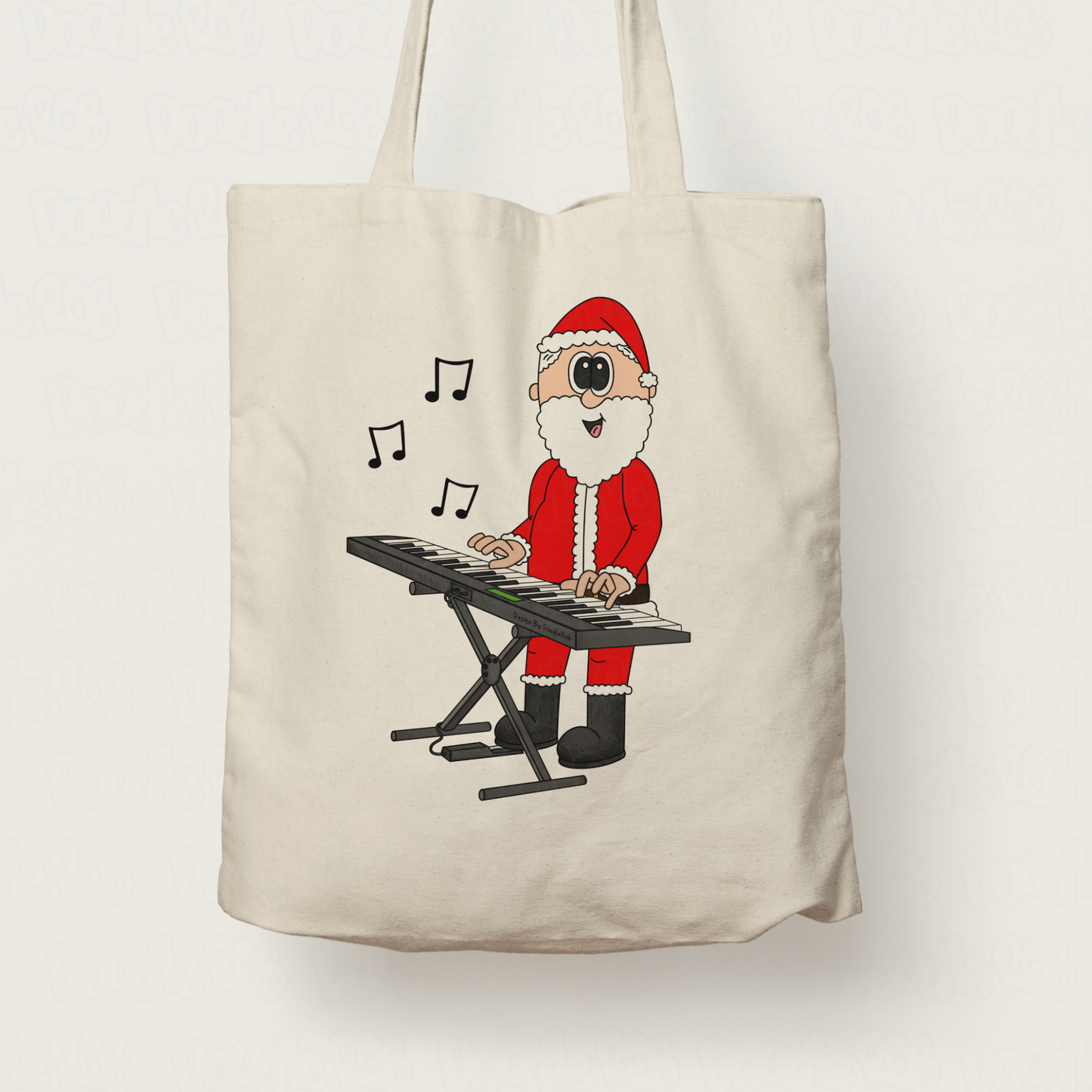 Keyboardist Christmas Tote Bag - Santa Playing Keyboard - Pianist Musician Xmas Gift