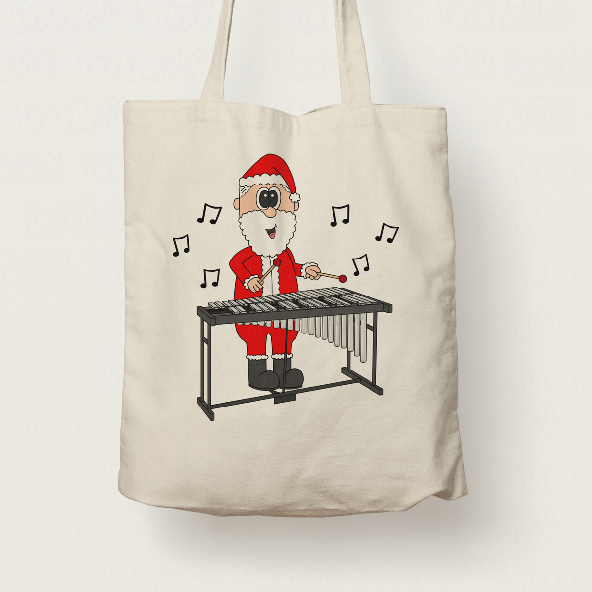 Vibraphone Christmas Tote Bag - Santa Playing Vibraphone - Vibraphonist Gift - Percussionist Xmas Gift