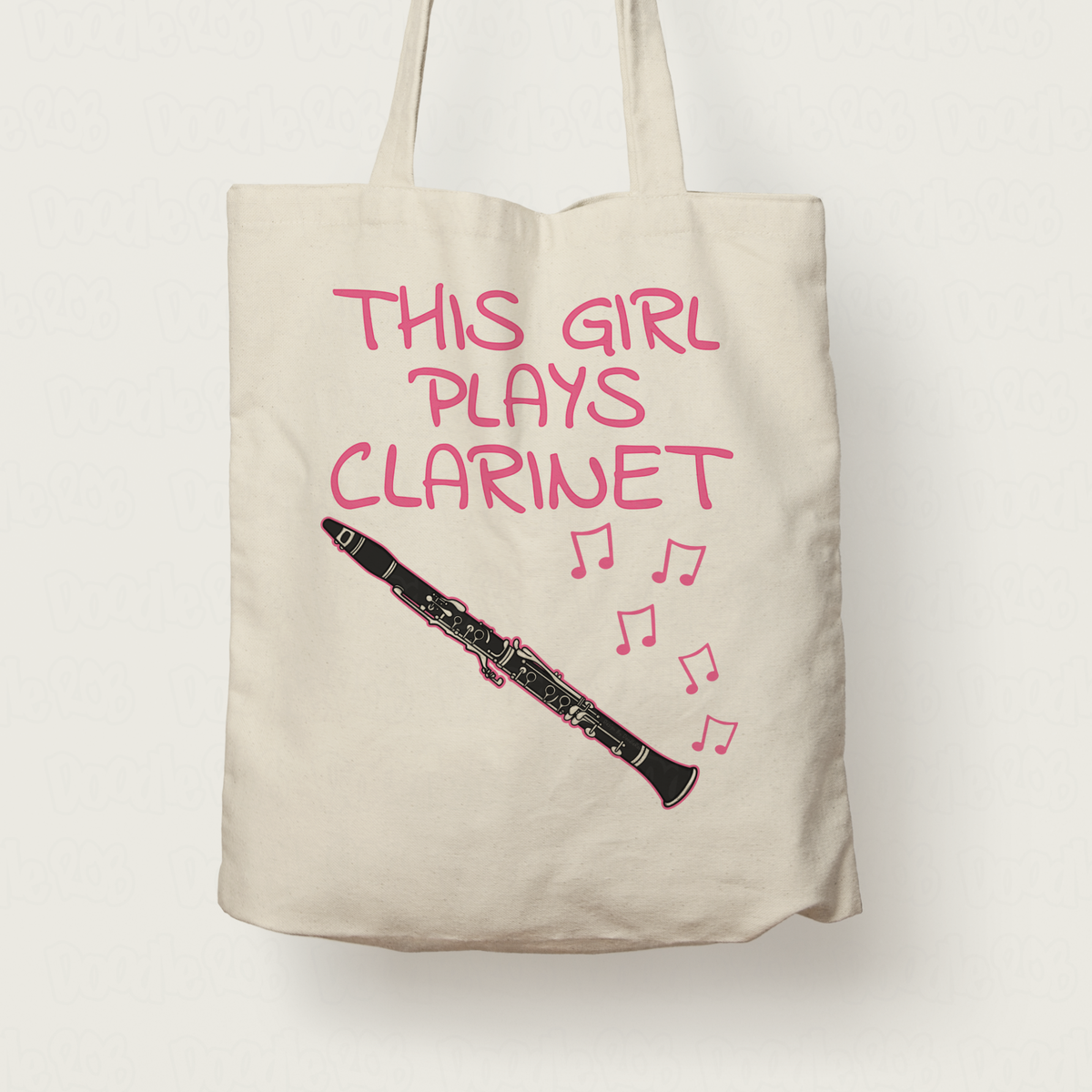 Girl's Clarinet Tote Bag - This Girl Plays Clarinet - Female Clarinetist - Woodwind Musician Gift For Her