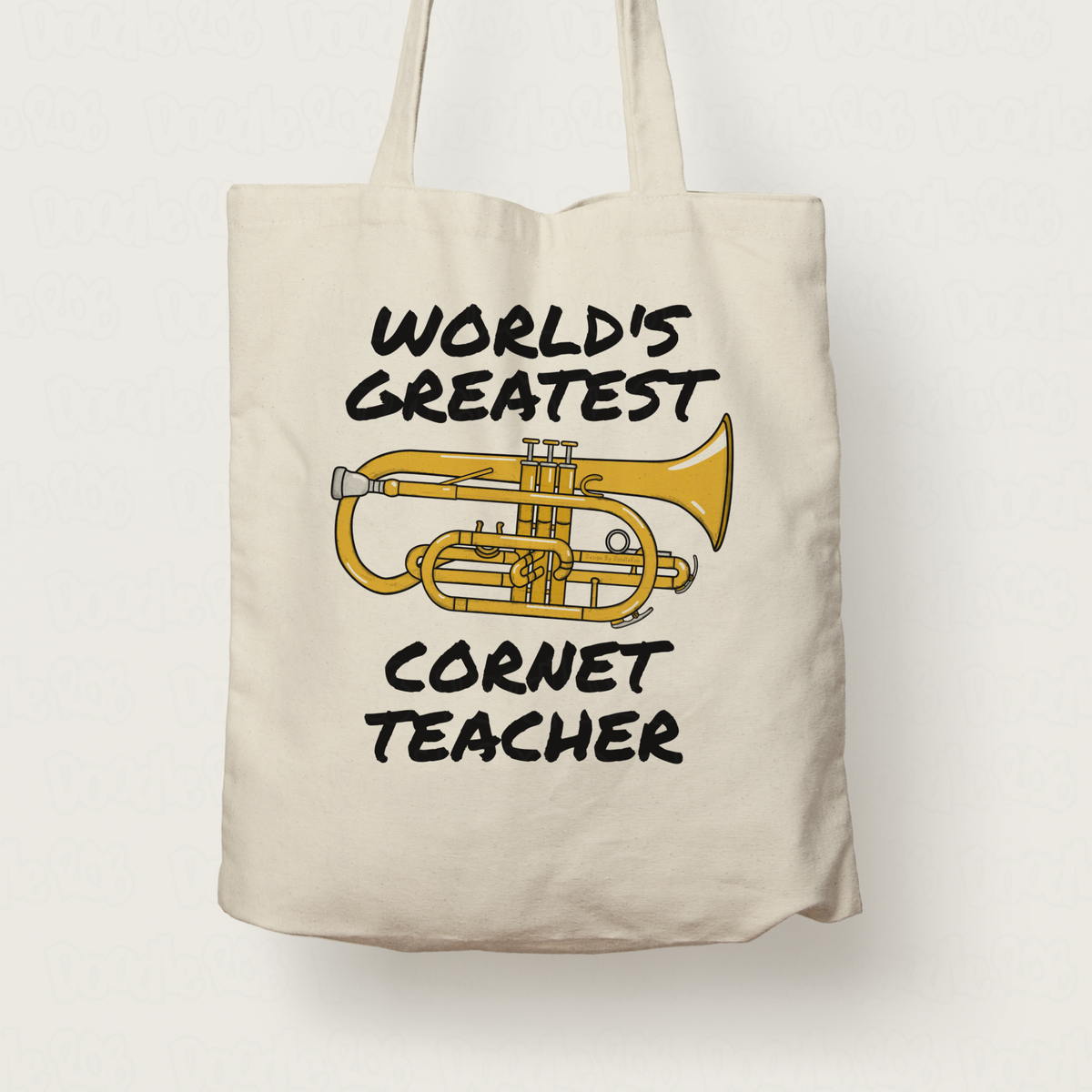 Cornet Teacher Tote Bag - World's Greatest Cornet Teacher - Brass Musician Gift