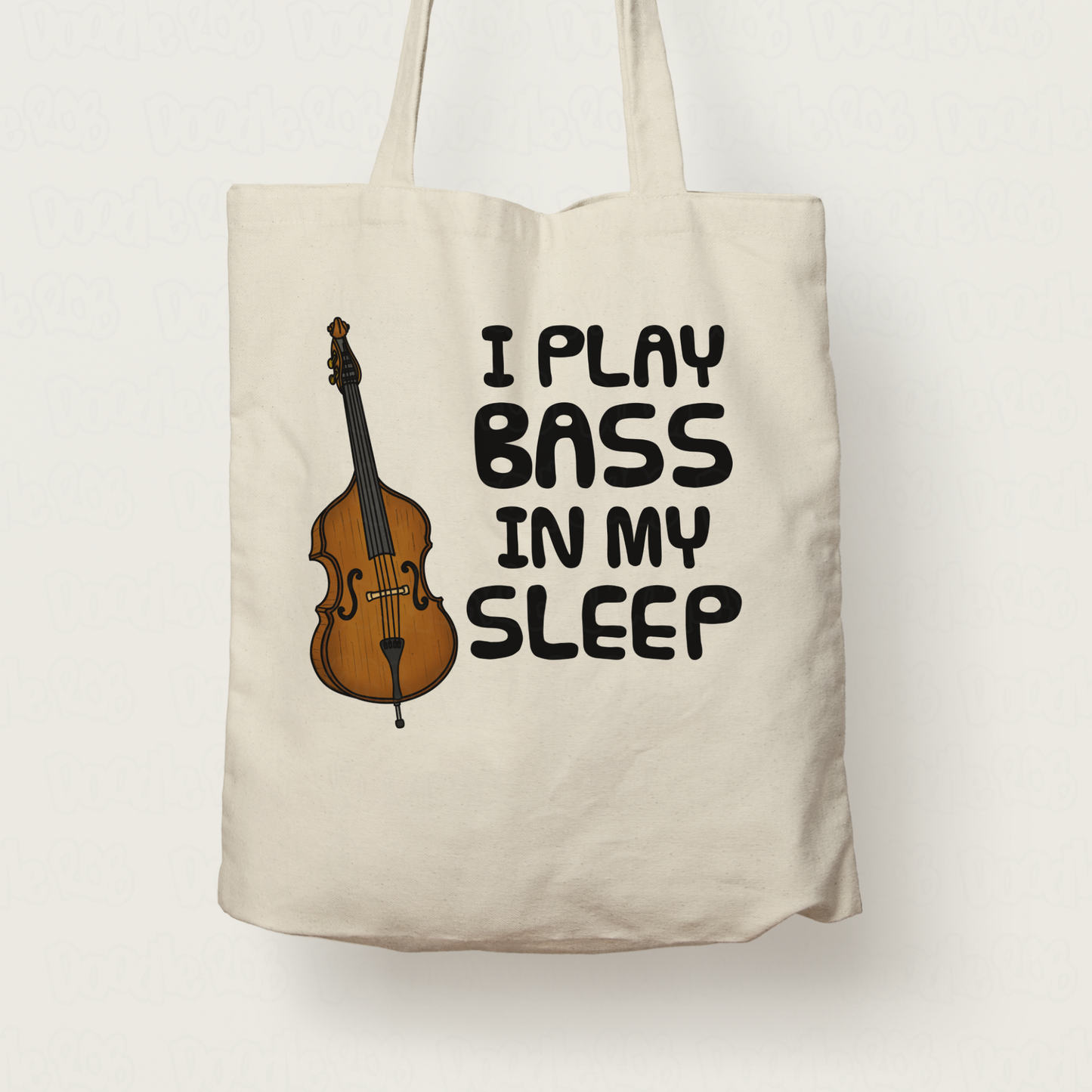 Funny Double Bass Tote Bag - I Play Bass In My Sleep - Bassist Musician Gift