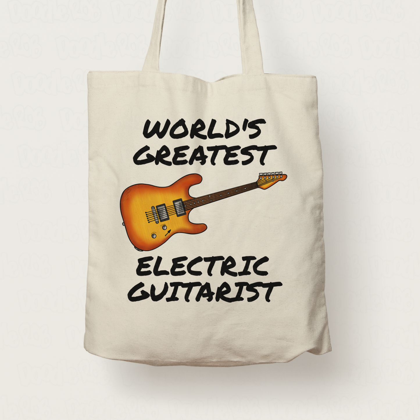 Electric Guitar Tote Bag - World's Greatest Electric Guitarist - Guitar Teacher Gift
