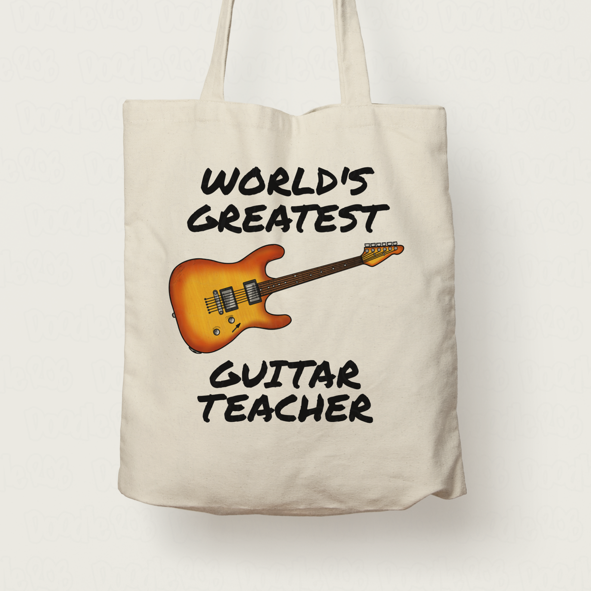 Guitar Teacher Tote Bag - World's Greatest Guitar Teacher - Electric Guitarist Gift