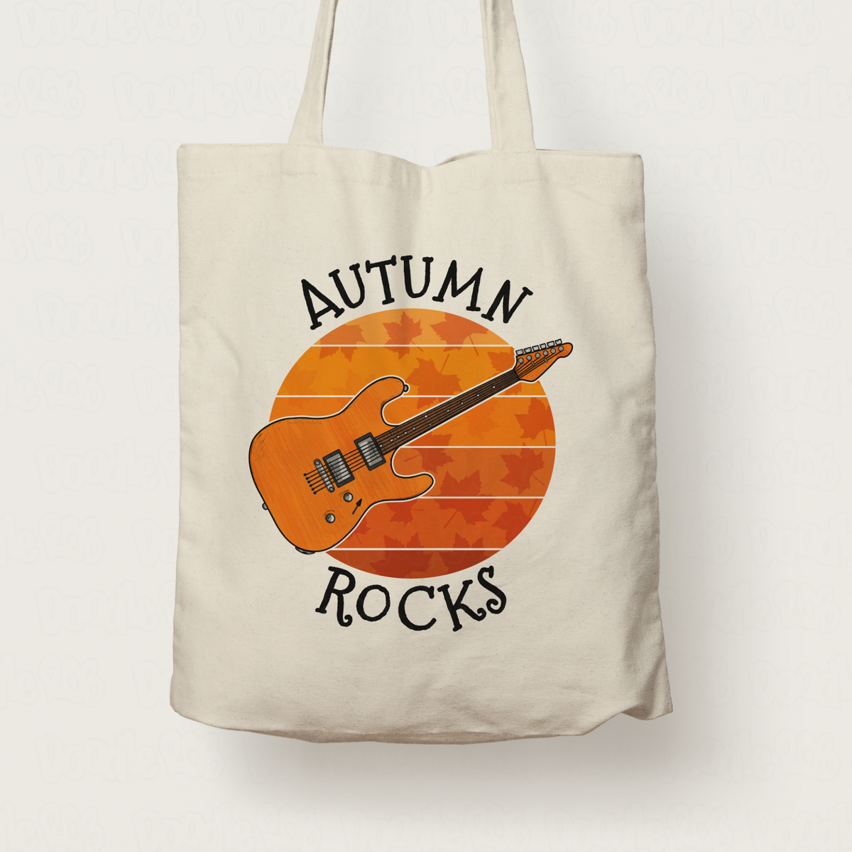 Autumn Electric Guitar Tote Bag - Autumn Rocks - Electric Guitarist - Guitar Teacher Gift