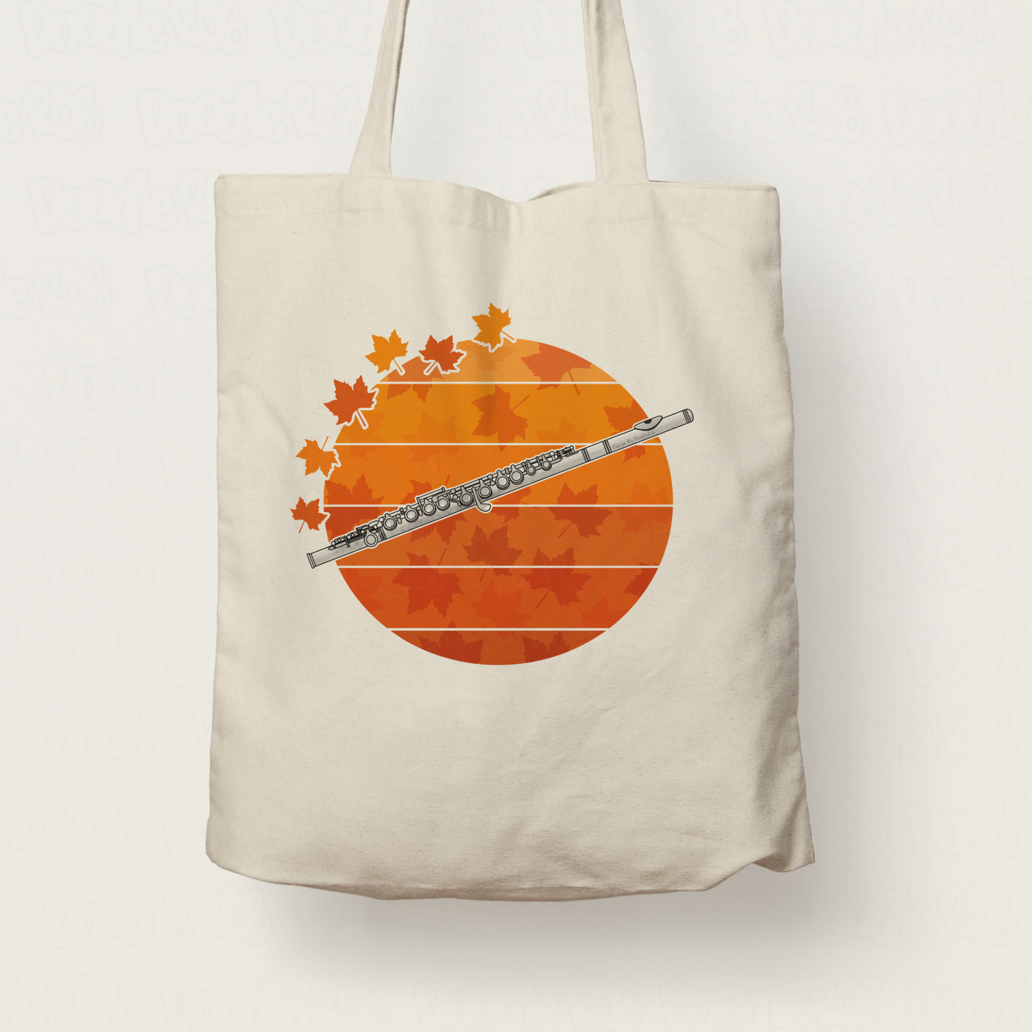 Autumn Flute Tote Bag - Gift For Flautist - Woodwind Teacher Back To School Gift