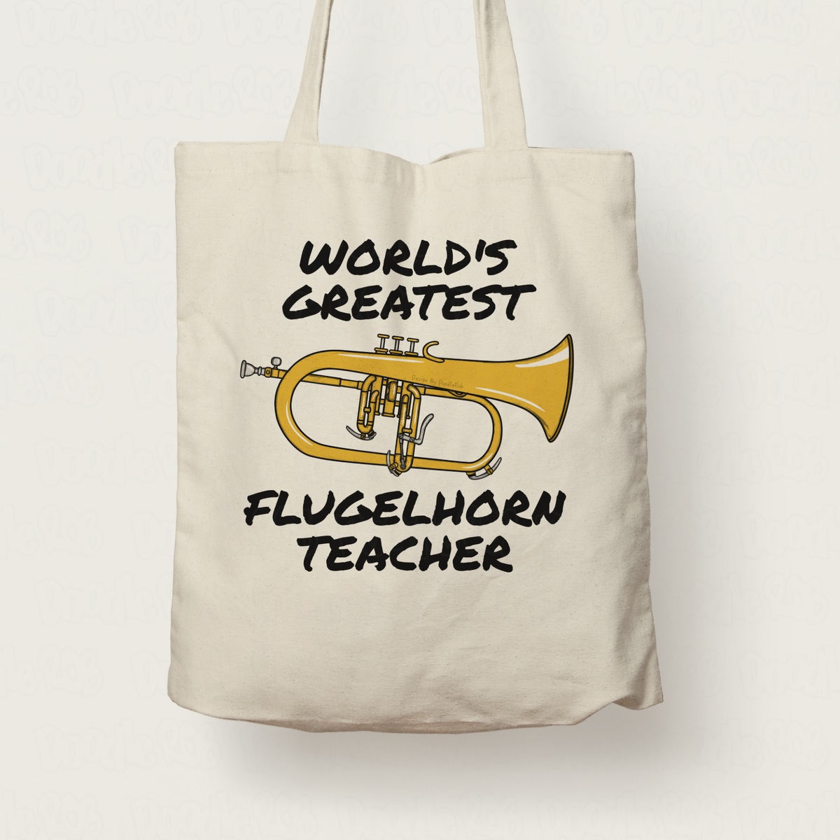 Flugelhorn Teacher Tote Bag - World's Greatest Flugelhorn Teacher - Brass Musician Gift