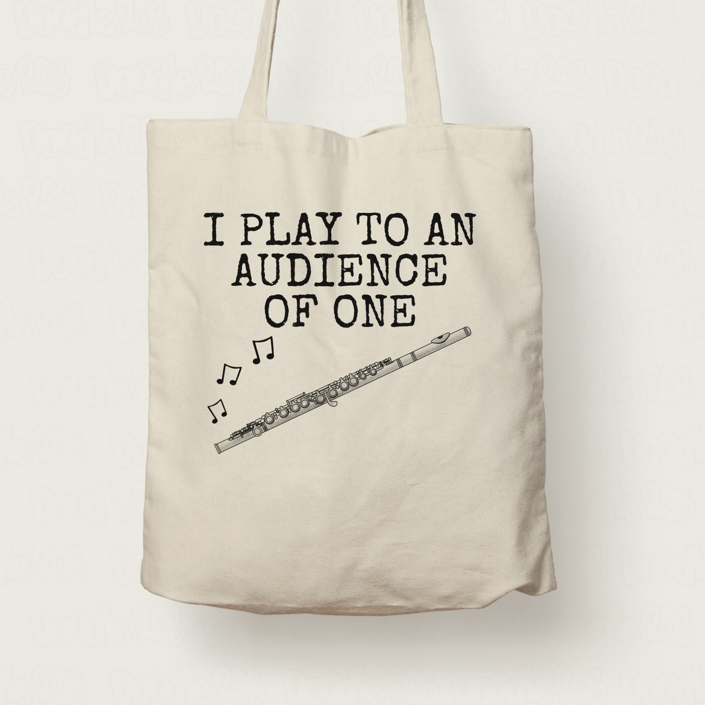 Christian Flute Tote Bag - I Play To An Audience Of One - Church Flautist - Worship Musician Gift