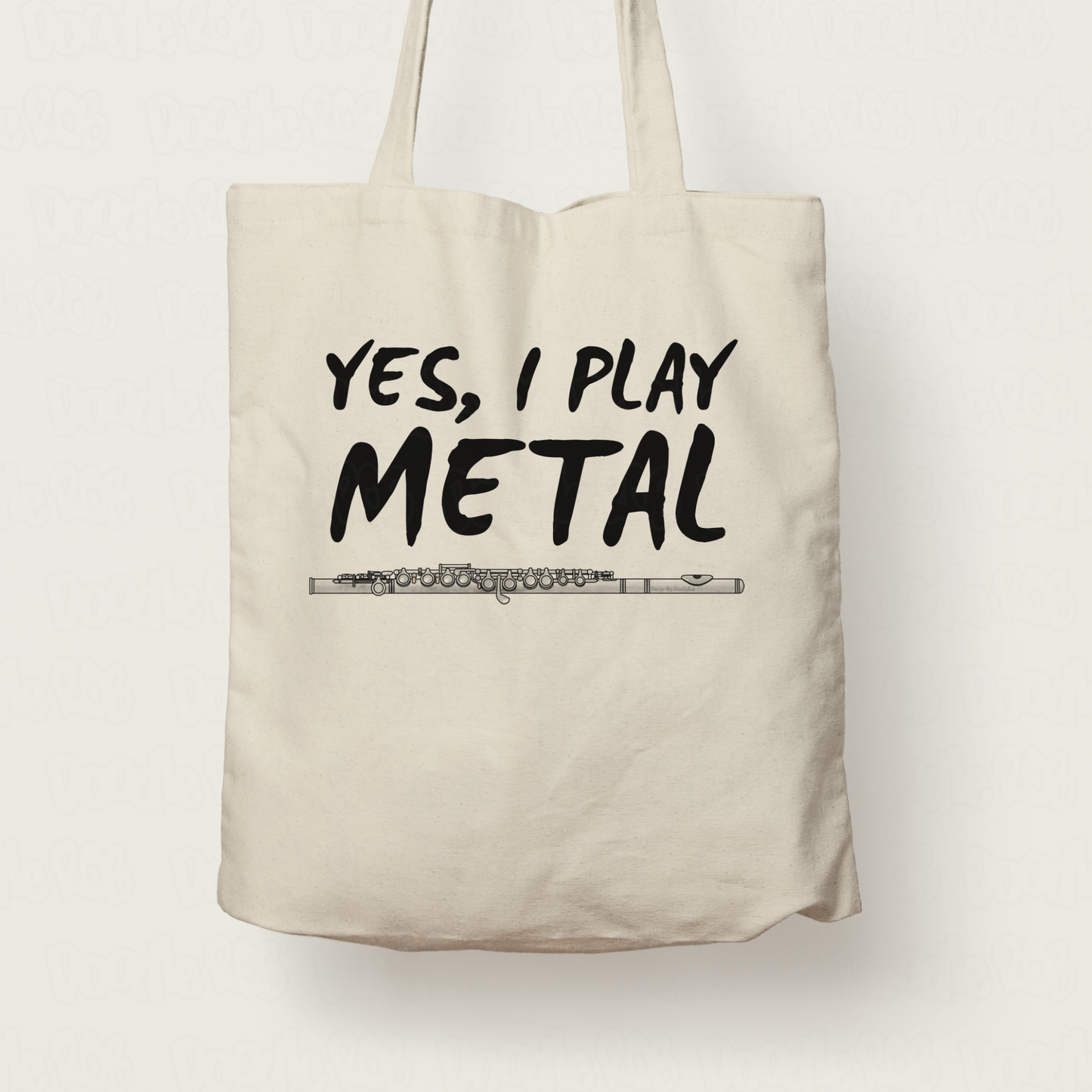 Funny Flute Tote Bag - Yes, I Play Metal - Flautist Gift - Heavy Metal Music Fan